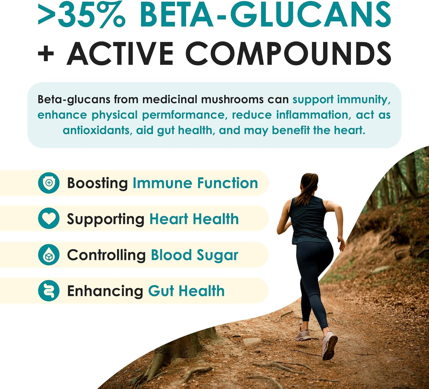 Organic Reishi Mushroom Extract Powder for Immune Support, Stress Relief, Better Sleep - 60g - BoostGo Australia