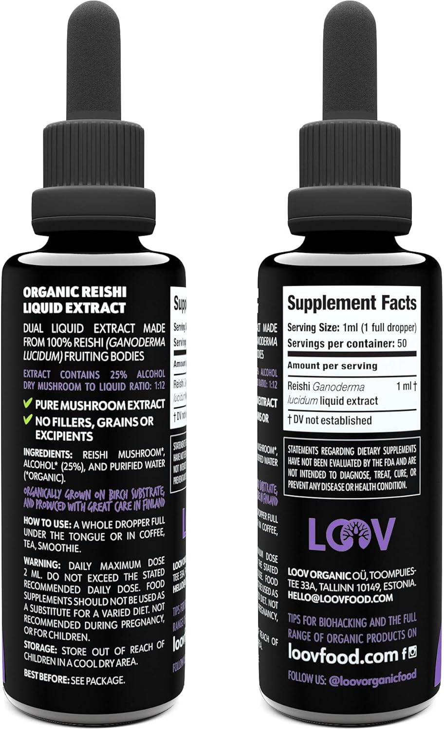 Organic Reishi Mushroom Supplement - 50 Servings of Fruiting Bodies for Sleep and Immune Support