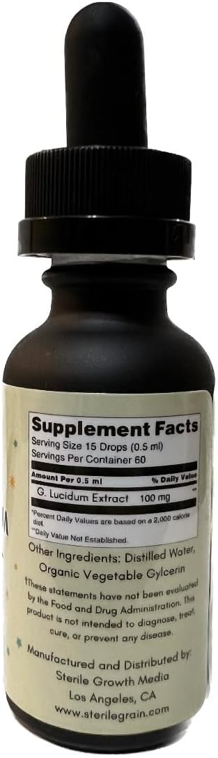 Organic Reishi Mushroom Tincture Drops for Stress Relief - Alcohol-Free Liquid Elixir for Relaxation - Vegan and Non-GMO - Promotes Natural Calmness from South Bay Extracts