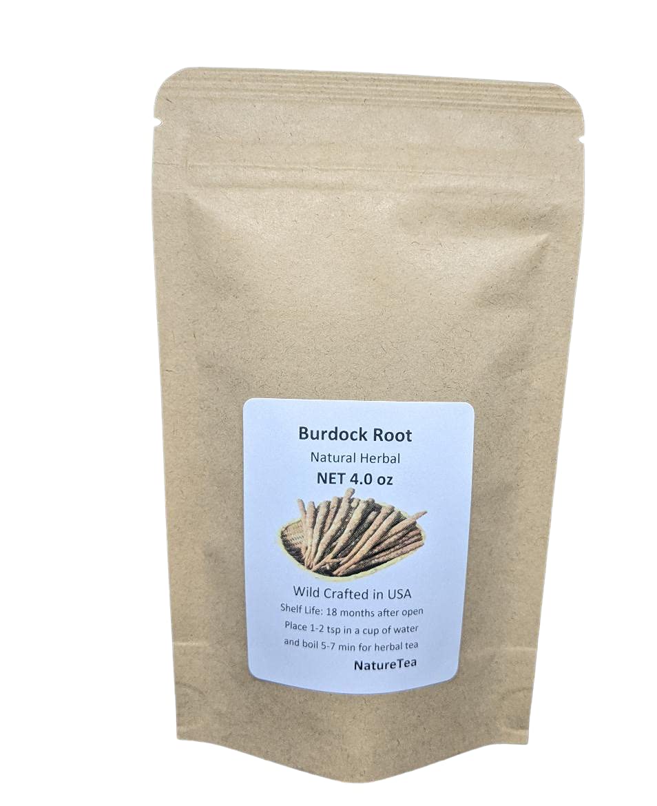 Organic Roasted Burdock Root Loose Tea - 100% Natural Arctium lappa Cut (4 oz)