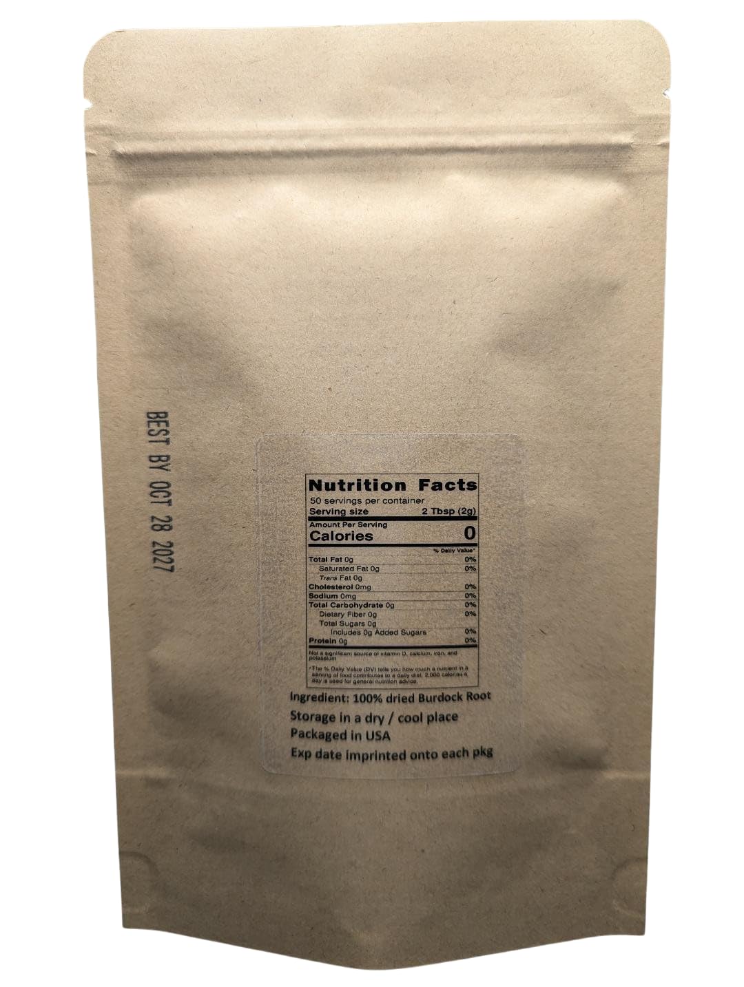 Organic Roasted Burdock Root Loose Tea - 100% Natural Arctium lappa Cut (4 oz)