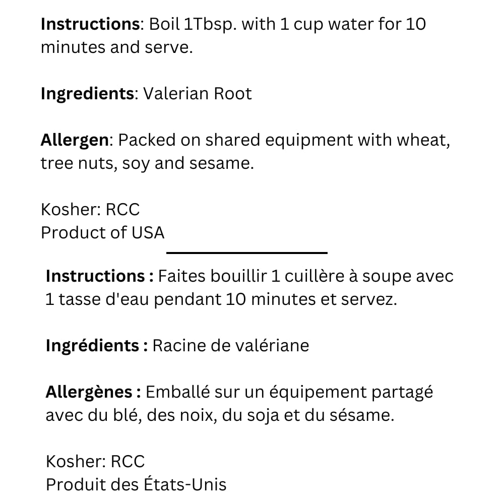 Organic Sadaf Valerian Root Loose Tea - Premium Valerian officinalis - 2 oz. Bag for Homemade Valerian Root Tea