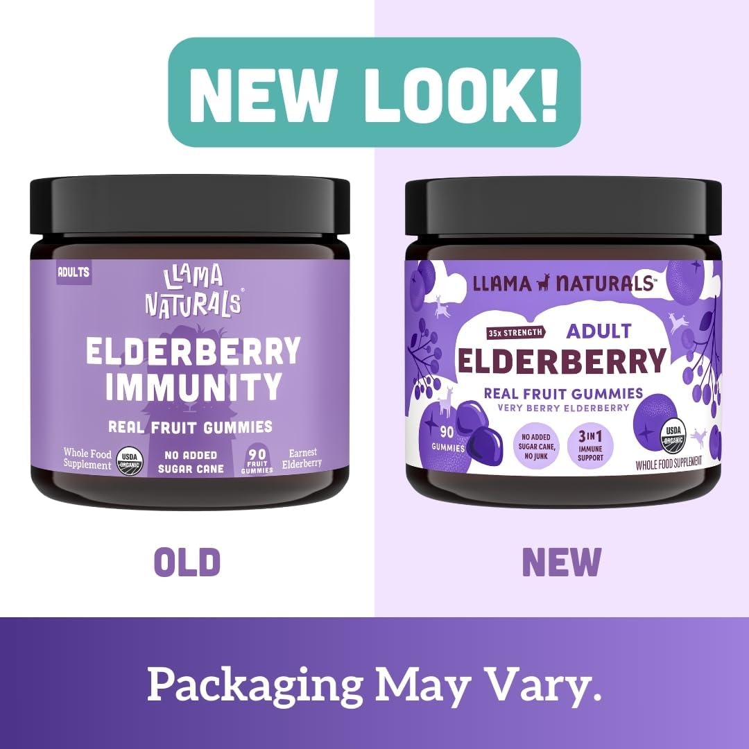 Organic Sambucus Elderberry Gummies for Kids & Adults | Immune Support with Zinc & Vitamin C | Vegan, No Added Sugar | Plant-Based Chewable Gummies for the Whole Family