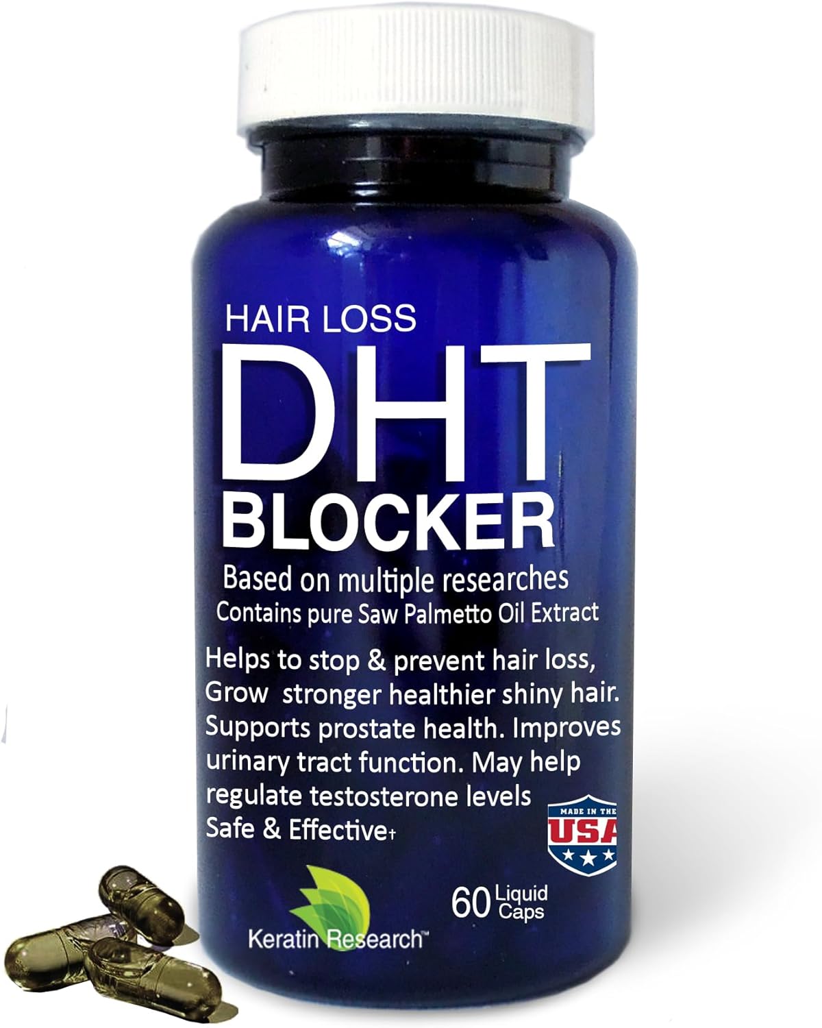 Organic Saw Palmetto Oil with Beta Sitosterol for Prostate Health & Hair Loss - DHT Blocker & Sleep Aid (30-Day Supply)