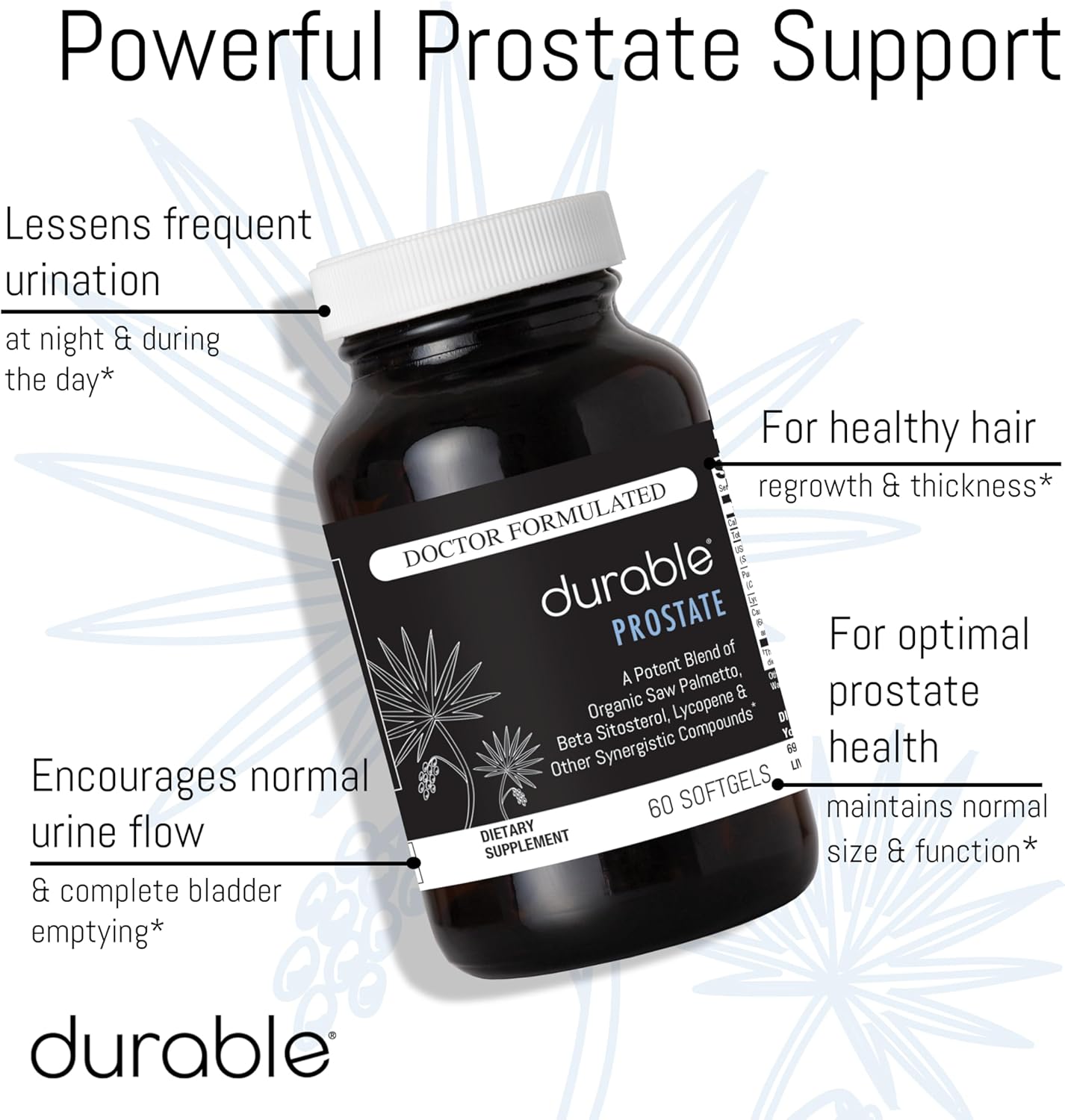 Organic Saw Palmetto Prostate Health Supplement - Doctor-Formulated with Beta-Sitosterol, Lycopene, and Pumpkin Seed - Made in USA - 30 Day Supply (60 Softgels)