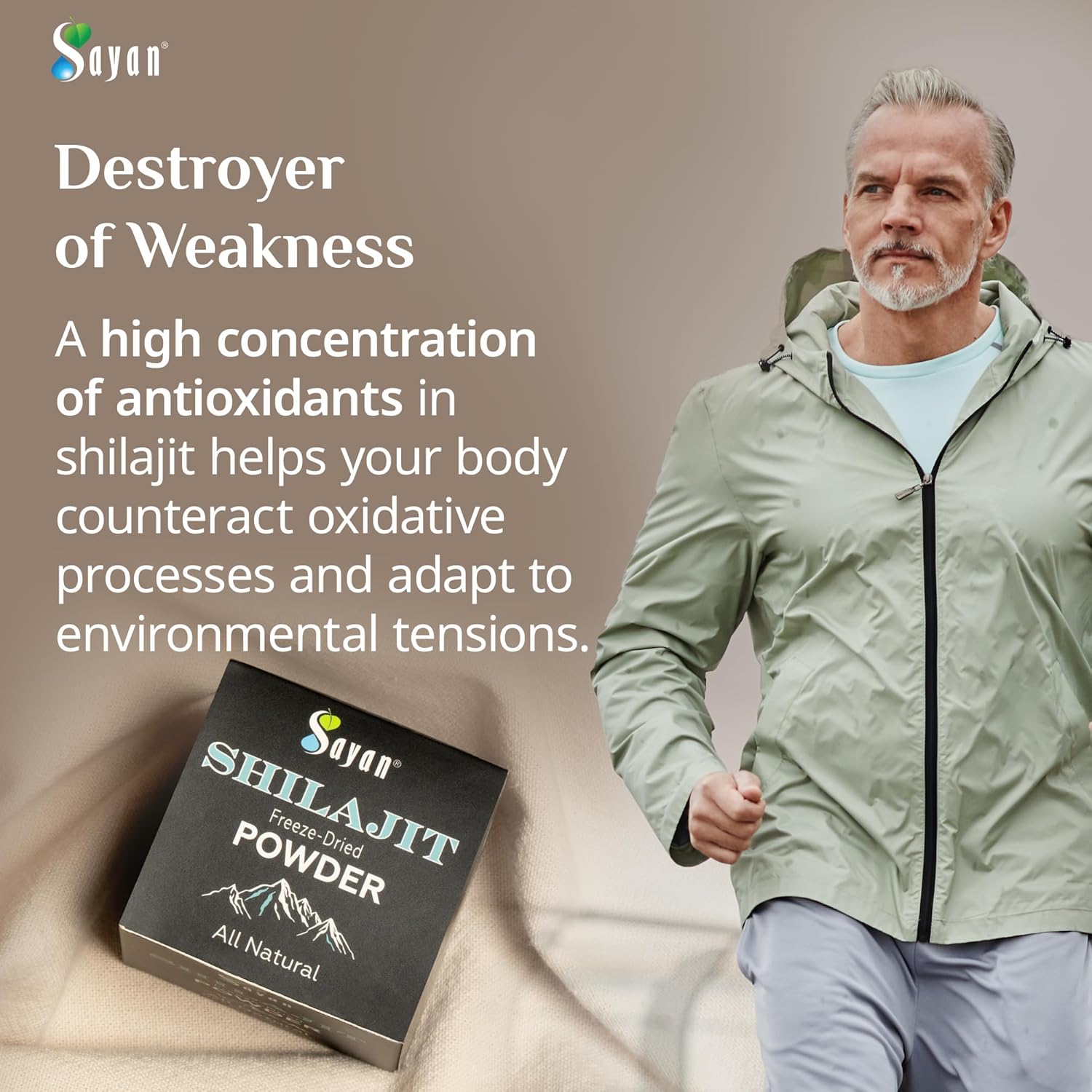 Organic Sayan Shilajit Powder 1oz - Immune System Support, Memory & Focus Booster - Natural Energy Supplement - Vegan & Non-GMO - 5 Months Supply