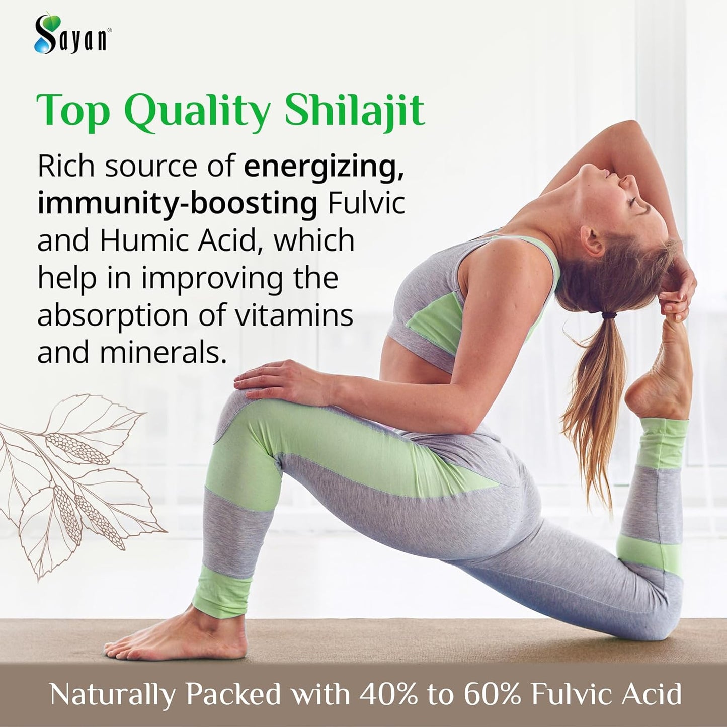 Organic Sayan Shilajit Resin 3.5oz/100g - Vegan Fulvic Acid Supplement for Immune System, Memory, Focus, and Energy - Detox Support
