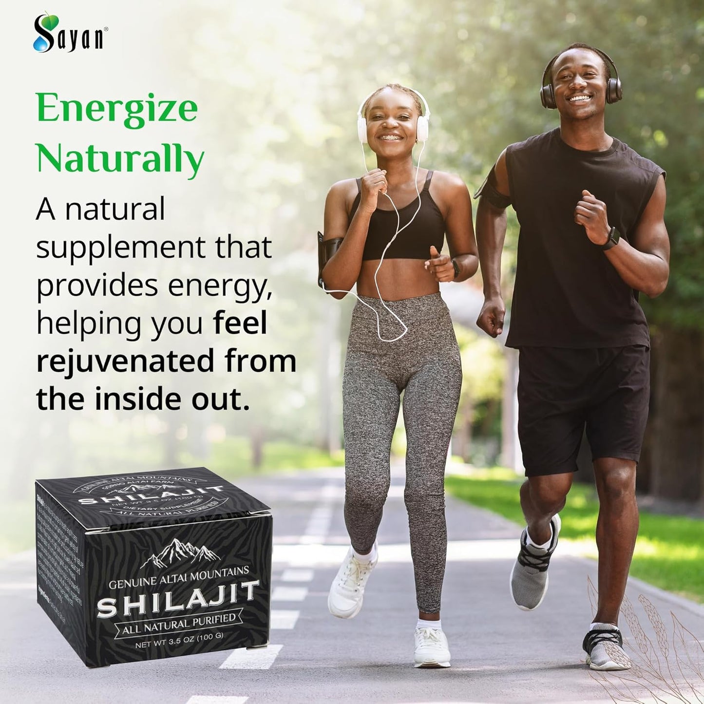Organic Sayan Shilajit Resin 3.5oz/100g - Vegan Fulvic Acid Supplement for Immune System, Memory, Focus, and Energy - Detox Support