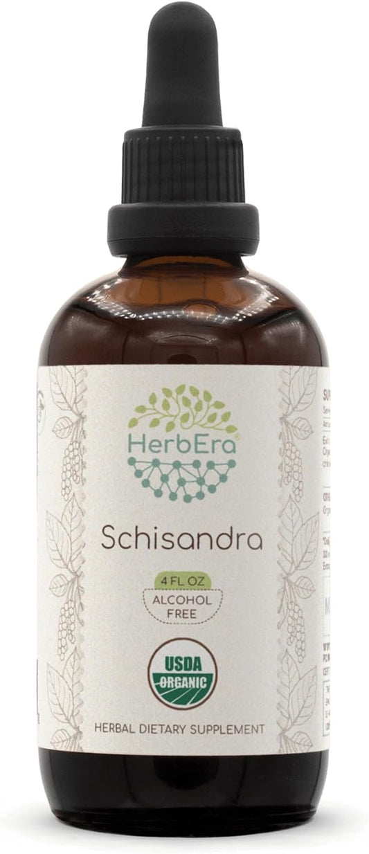 Organic Schisandra B120 Tincture - Alcohol-Free, High-Potency Herbal Drops - 4 oz Liquid Supplement