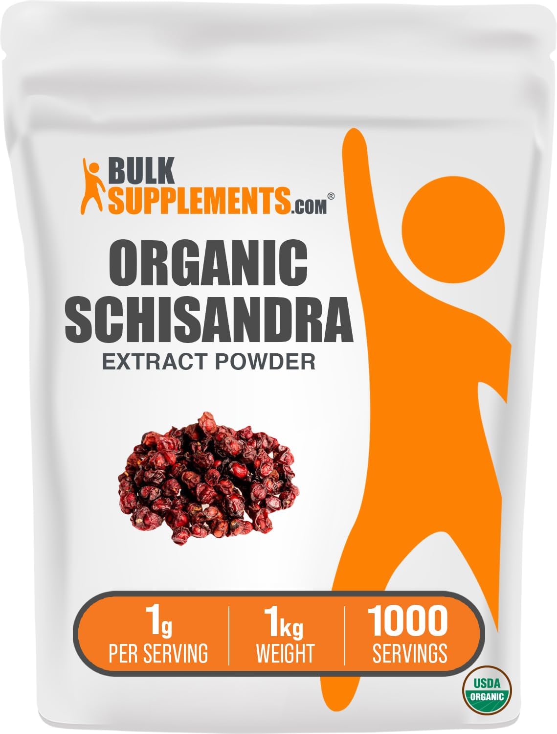 Organic Schisandra Extract Powder - Herbal Supplement with Schisandra Berries - Gluten Free, 1000mg - 1kg (2.2 lbs) Pack