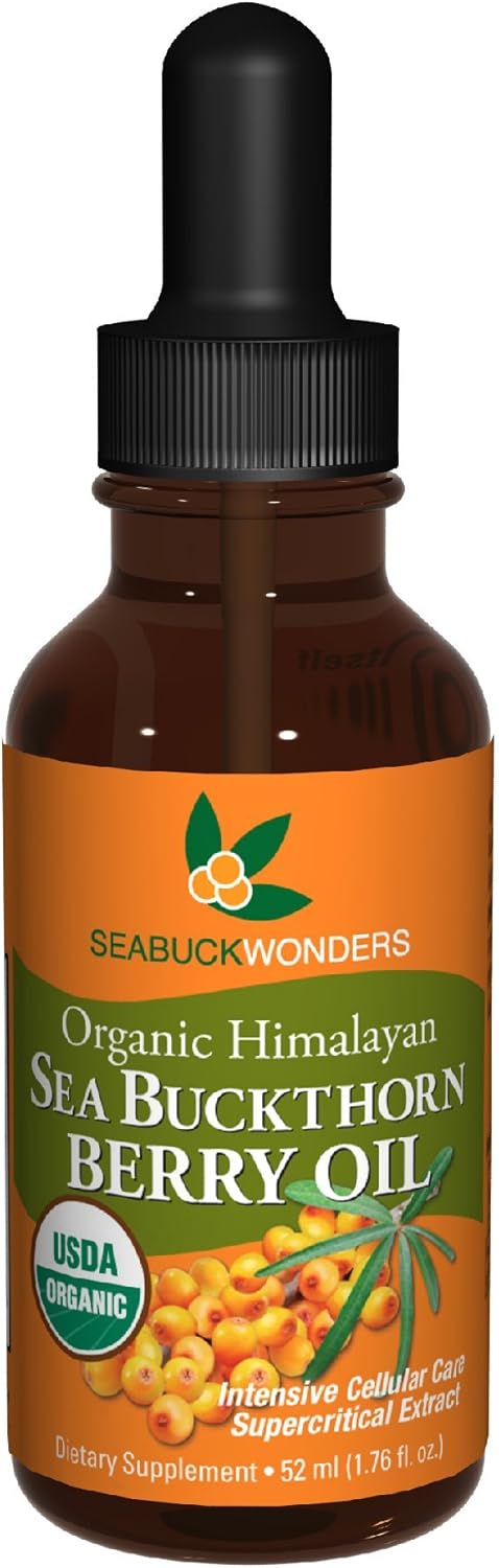 Organic Sea Buckthorn Berry Oil 1.76 FL OZ Bottle - Pack of 12 - SEA-BUCK-WONDERS