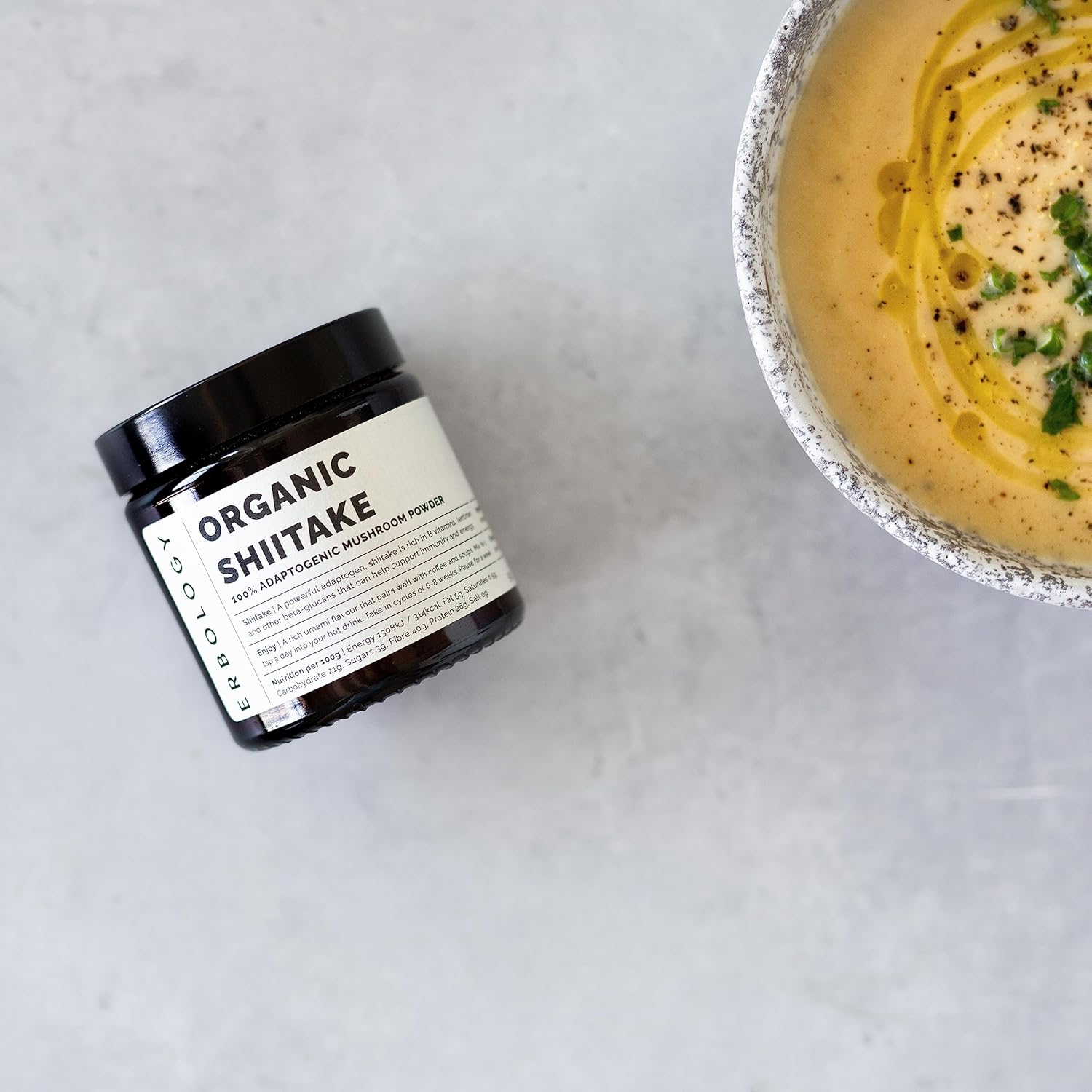 Organic Shiitake Mushroom Powder: Immunity & Energy Boost - 50 Servings - 11% Beta-glucans - Lentinula edodes - Small Batch - Vegan & Non-GMO