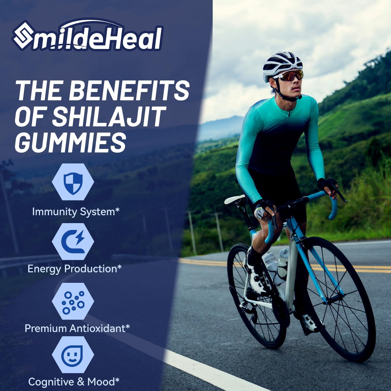 Organic Shilajit Gummies with Ashwagandha and Mushroom for Energy, Brain, and Immunity Support - 1000 MG, 85+ Trace Minerals - 120 Count for Men & Women