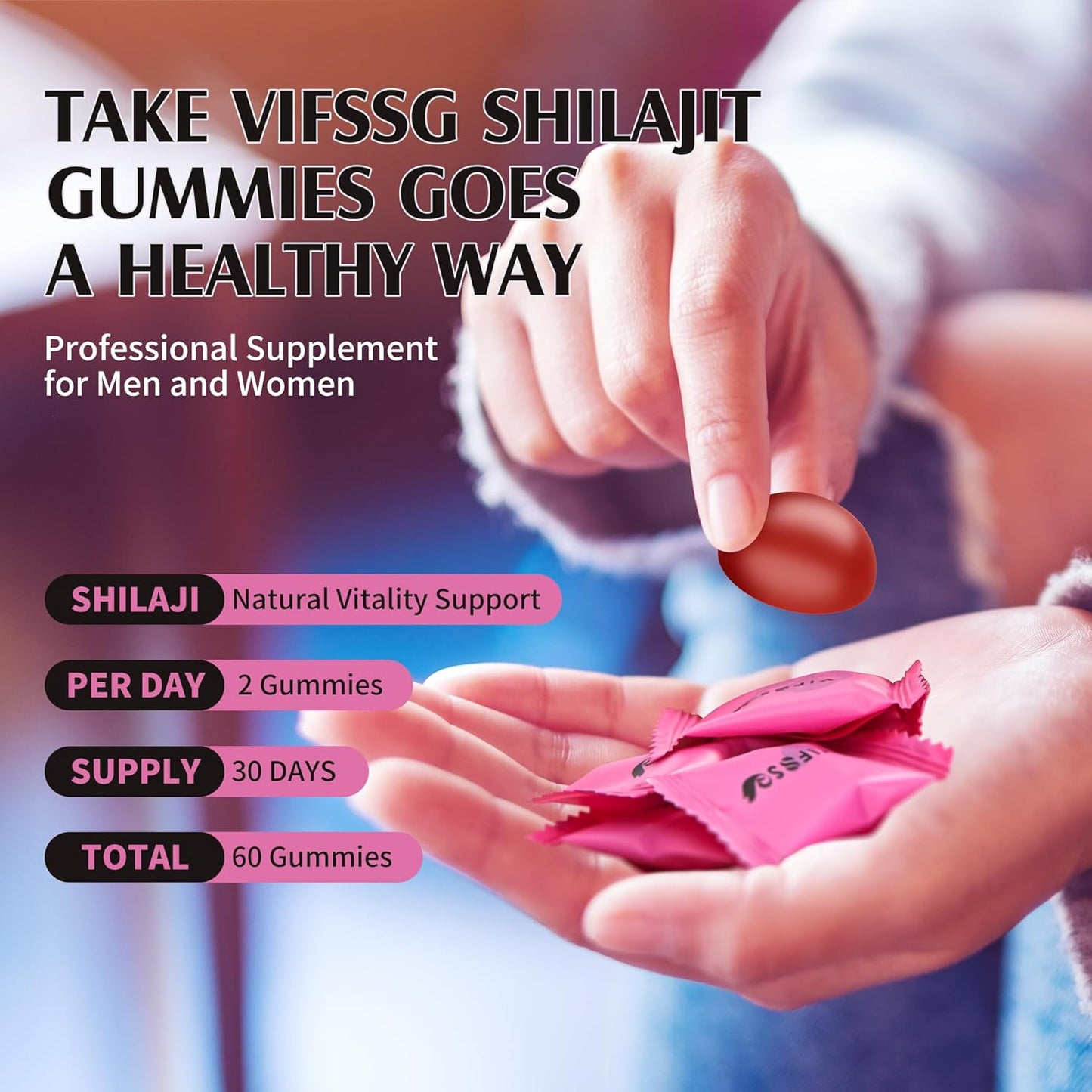 Organic Shilajit Gummies with Ashwagandha & Turmeric - 3000 Mg Pure Himalayan Supplement for Energy - Non-GMO Sugar-Free Gummies for Men & Women - 180 Gummies
