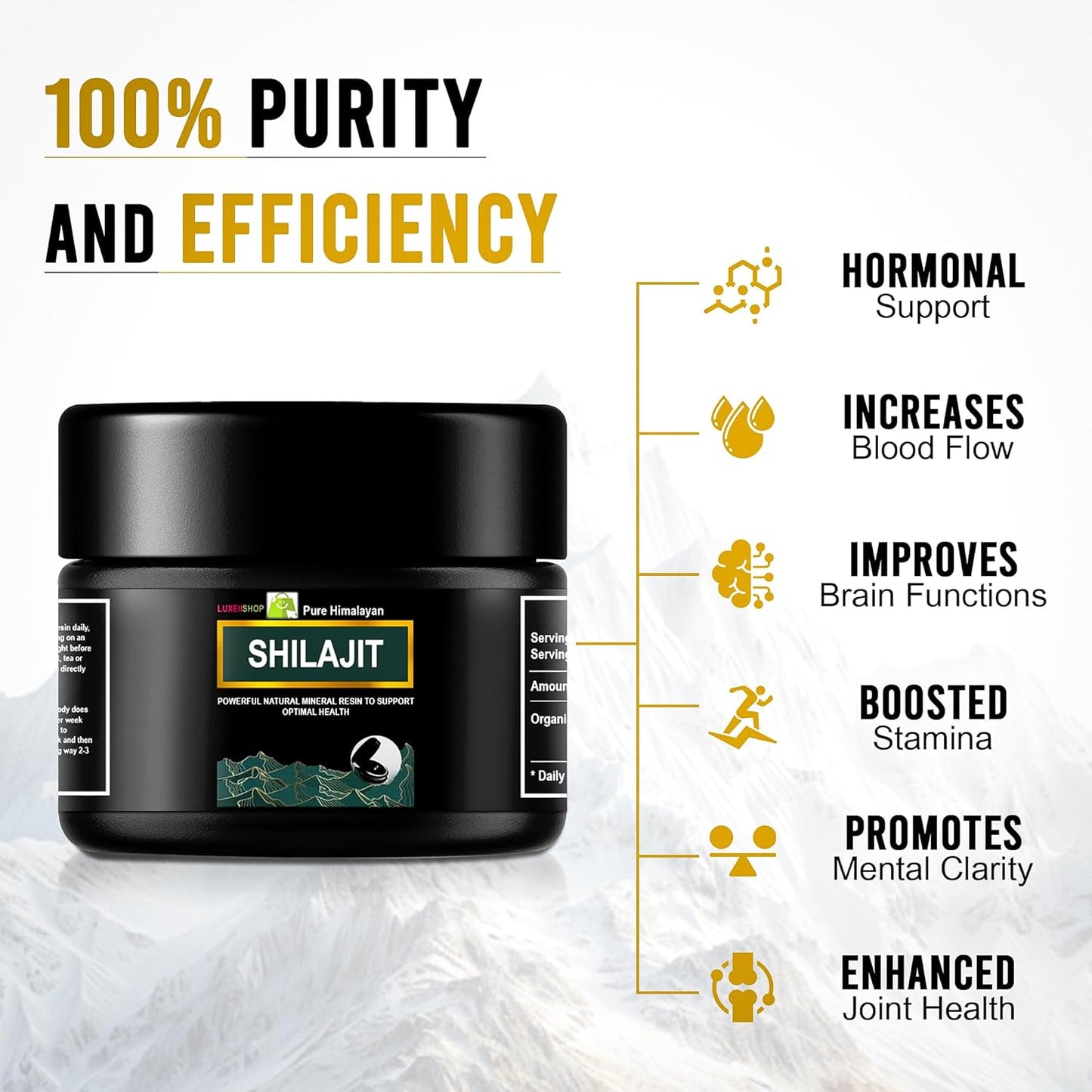 Organic Shilajit Resin 600mg - Pure Himalayan Shilajit with 85+ Trace Minerals