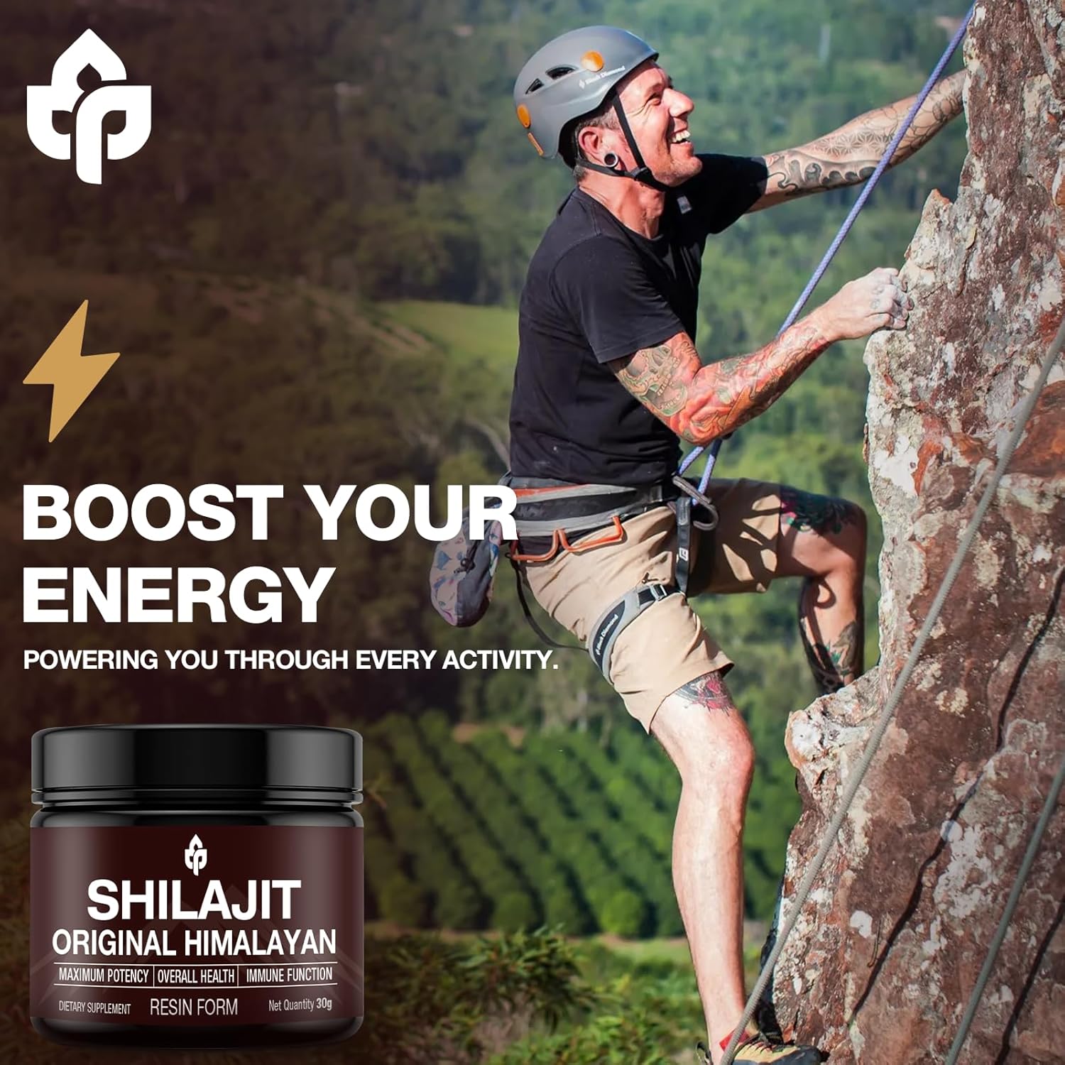 Organic Shilajit Resin Gold Grade Supplement for Energy & Immune Support, 100% Pure Himalayan Shilajit with 85+ Trace Minerals, Fulvic Acid, 30g (Unflavored)