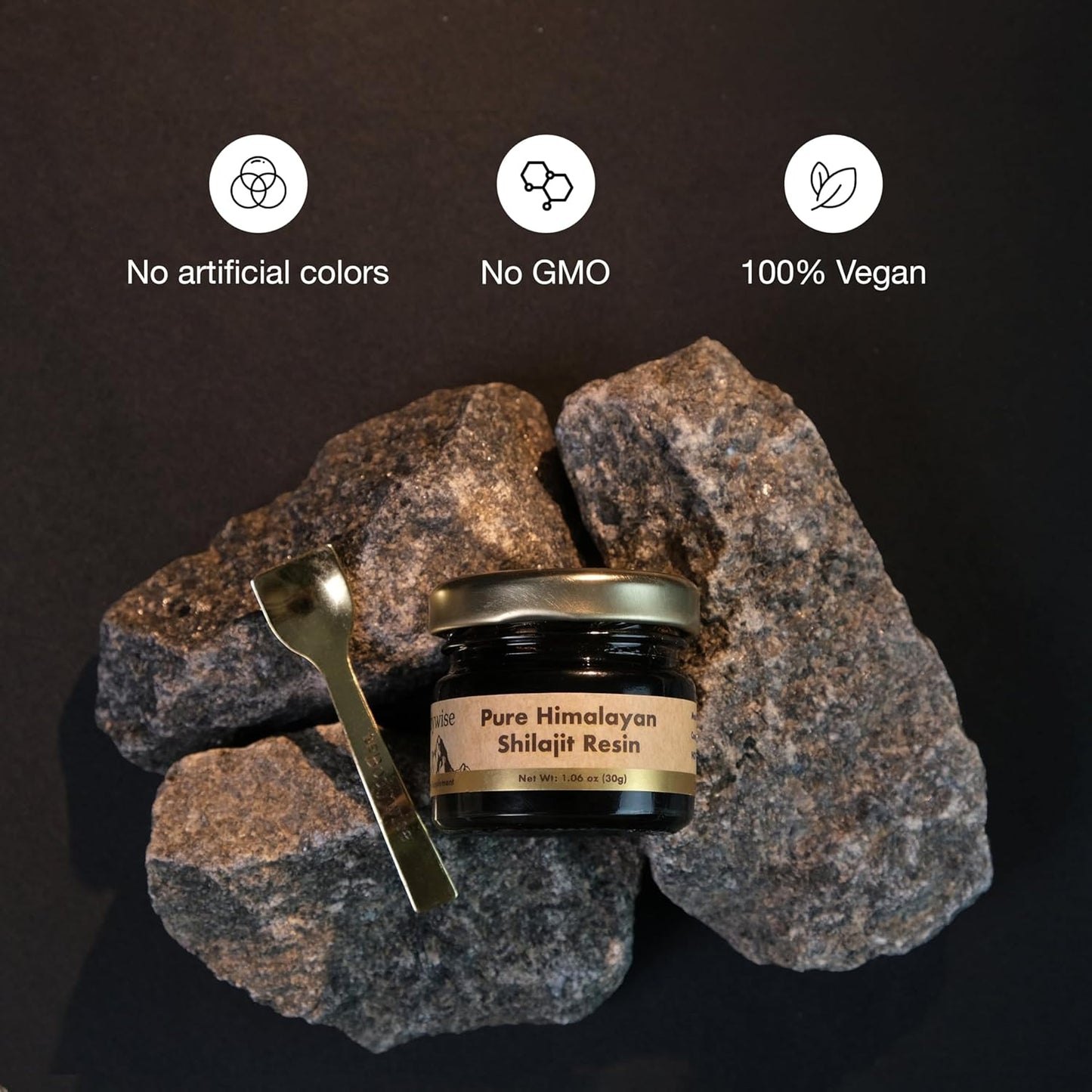 Organic Shilajit Resin Pack of 2 - Lab Tested, 100% Natural, High Fulvic Acid, Trace Minerals - Heavy Metal Free - 600mg - Men & Women - 60g