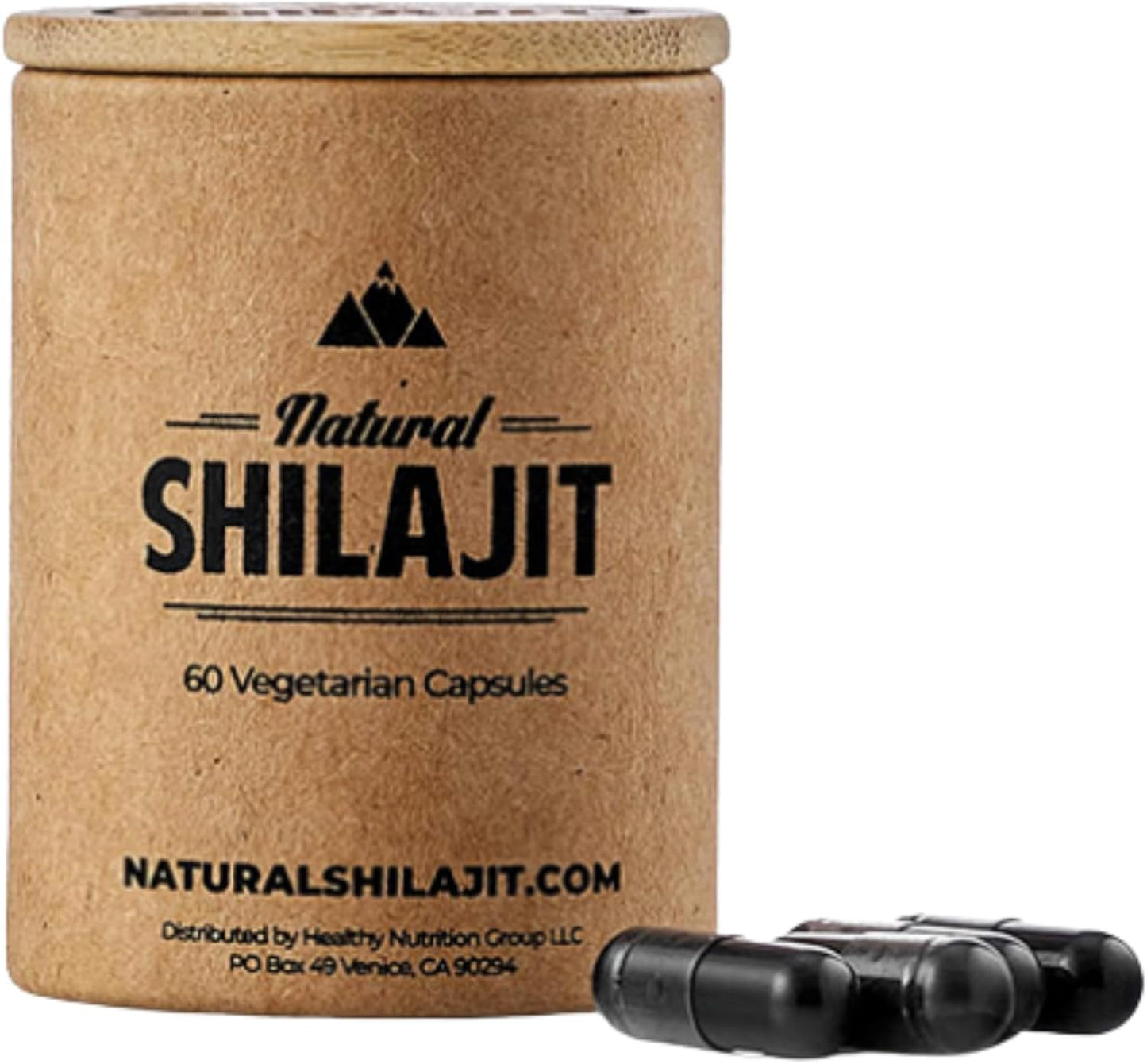 Organic Shilajit Resin Supplement with Fulvic Acid & Trace Minerals - 60 Capsules - 10g - Natural Plant-Based Nutrients - 1-2 Month Supply
