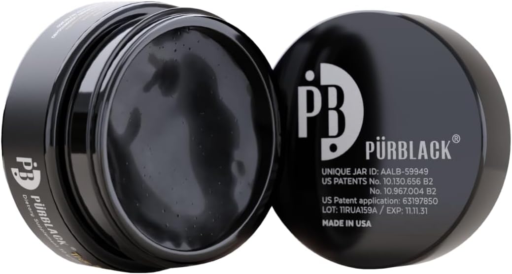 Organic Shilajit Supplement with True Gold Content | Pürblack® Live Resin Shilajit - High Bioavailability, Rich in Minerals & Antioxidants | Made in USA (60 Servings)