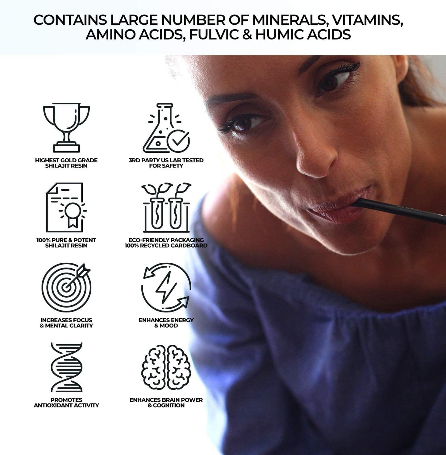 Organic Shilajit Supplements Combo: Capsules & Honey Sticks (1-2 Months Supply)