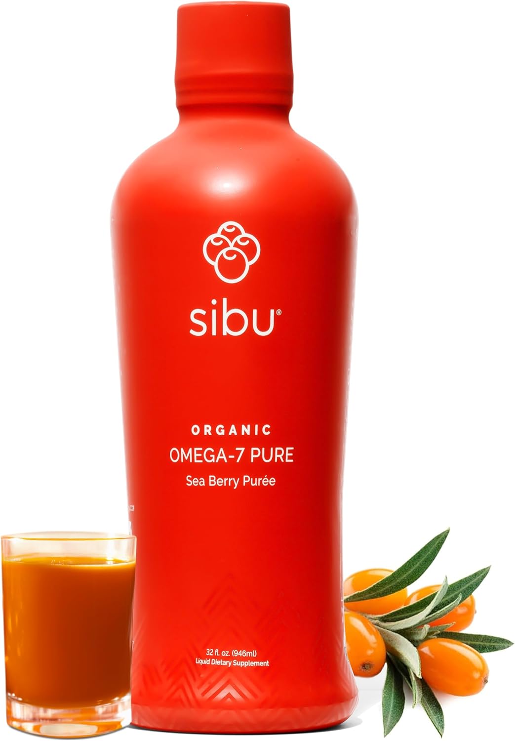 Organic Sibu Omega 7 Pure Sea Buckthorn Juice - 32 oz, Boosts Immunity, Cardiovascular Health, Skin, Hair, Nails