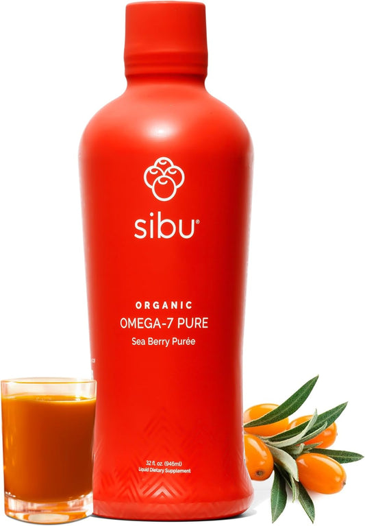 Organic Sibu Omega 7 Pure Sea Buckthorn Juice - 32 oz, Boosts Immunity, Cardiovascular Health, Skin, Hair, Nails