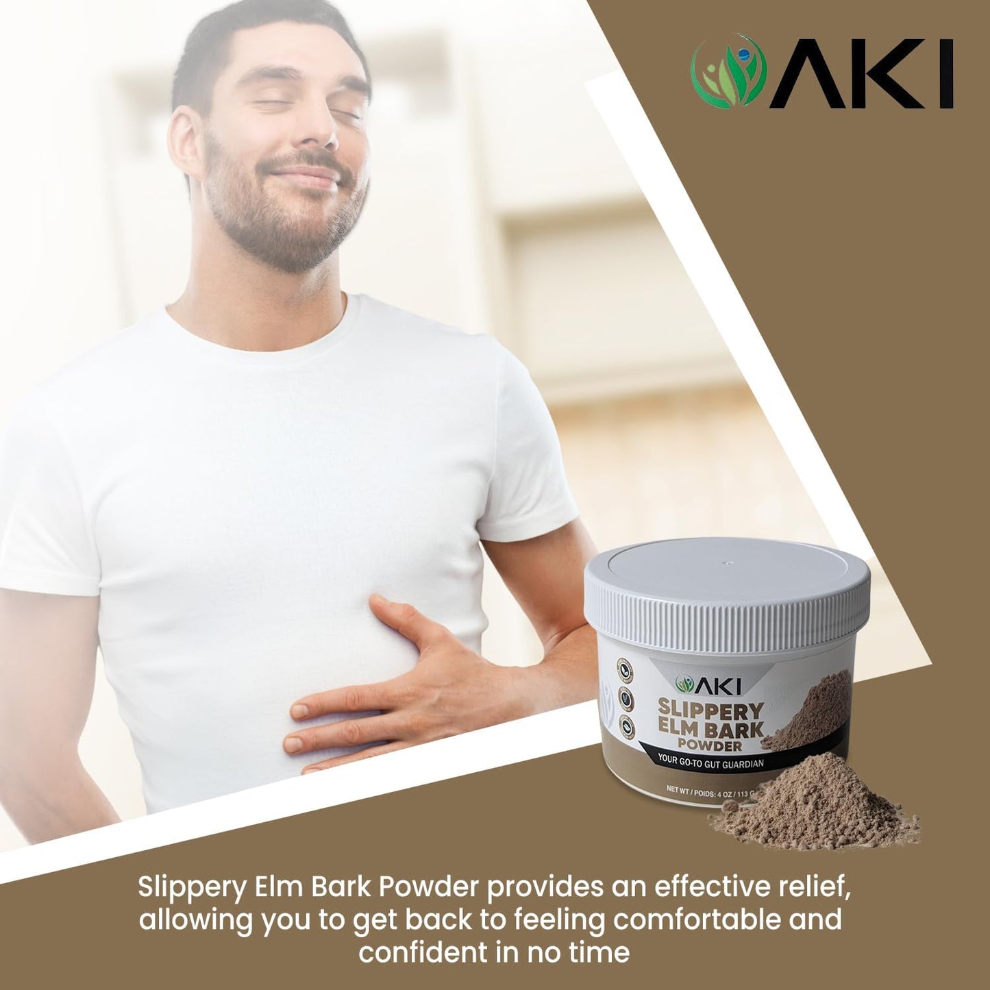 Organic Slippery Elm Bark Powder - Plant-Based Protein for Digestive Wellness & Throat Comfort - Vegan, Gluten-Free, Non-GMO (4oz/113g)