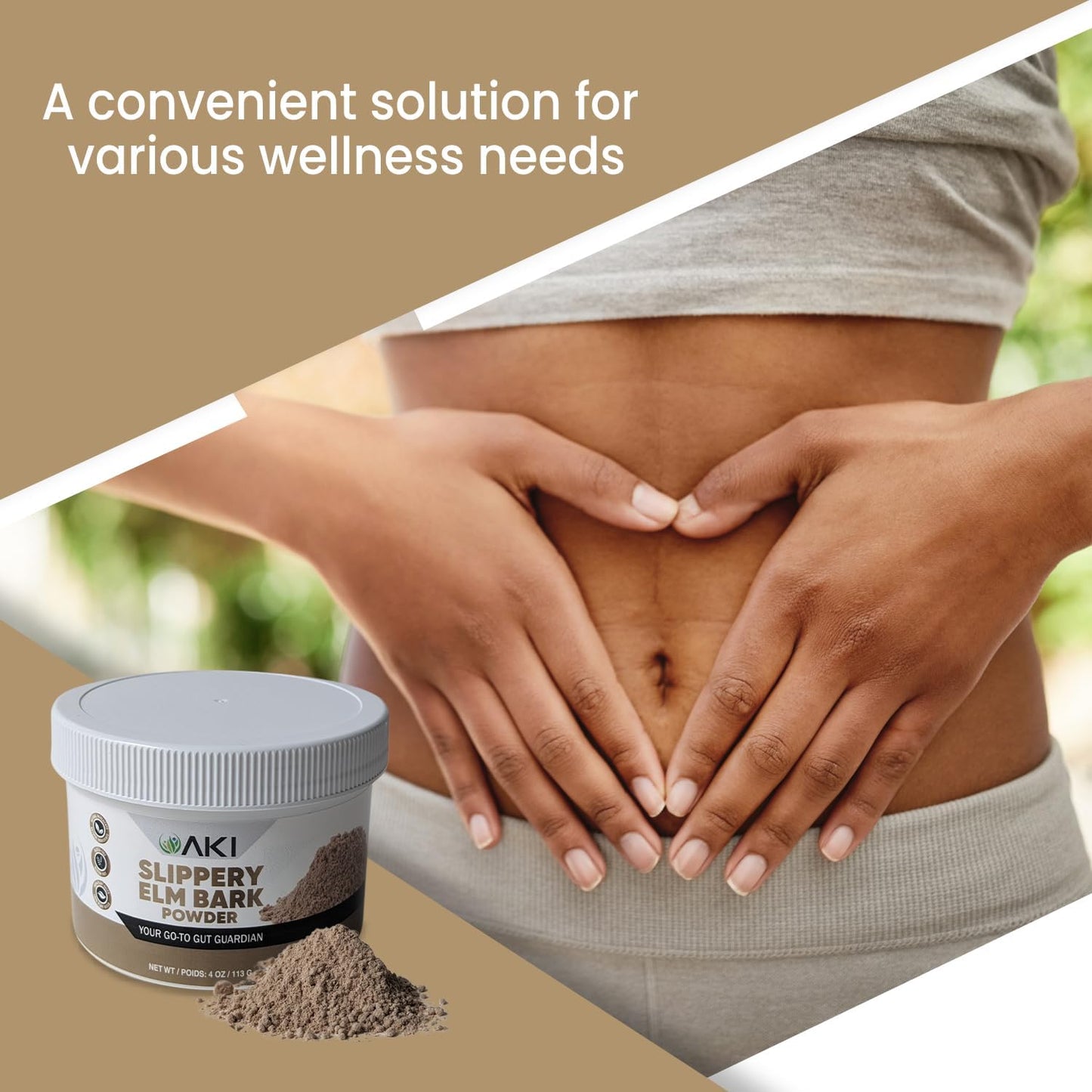 Organic Slippery Elm Bark Powder - Plant-Based Protein for Digestive Wellness & Throat Comfort - Vegan, Gluten-Free, Non-GMO (4oz/113g)
