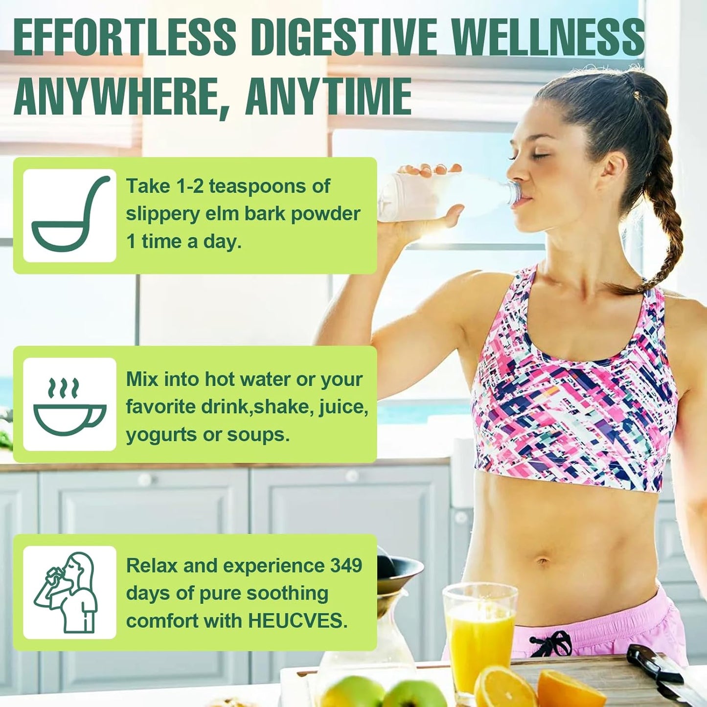 Organic Slippery Elm Powder - 14 Packs of Inner Bark Made Heucves Slippery Elm Bark