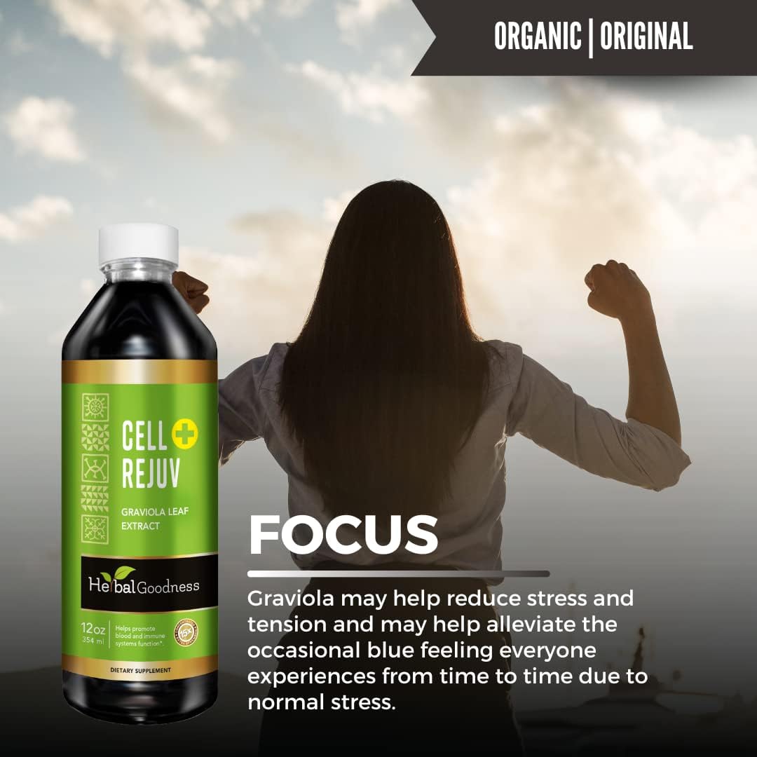 Organic Soursop Extract 12oz - 15X Concentrate, Promotes Cell Renewal, Immunity Boost, Sleep Support - Kosher - USA Made