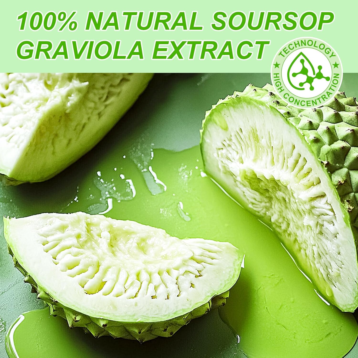 Organic Soursop Liquid Drops for Cell Support, Immune Boost, and Sleep - Non-GMO, Vegan, Gluten-Free - 2 Fl Oz