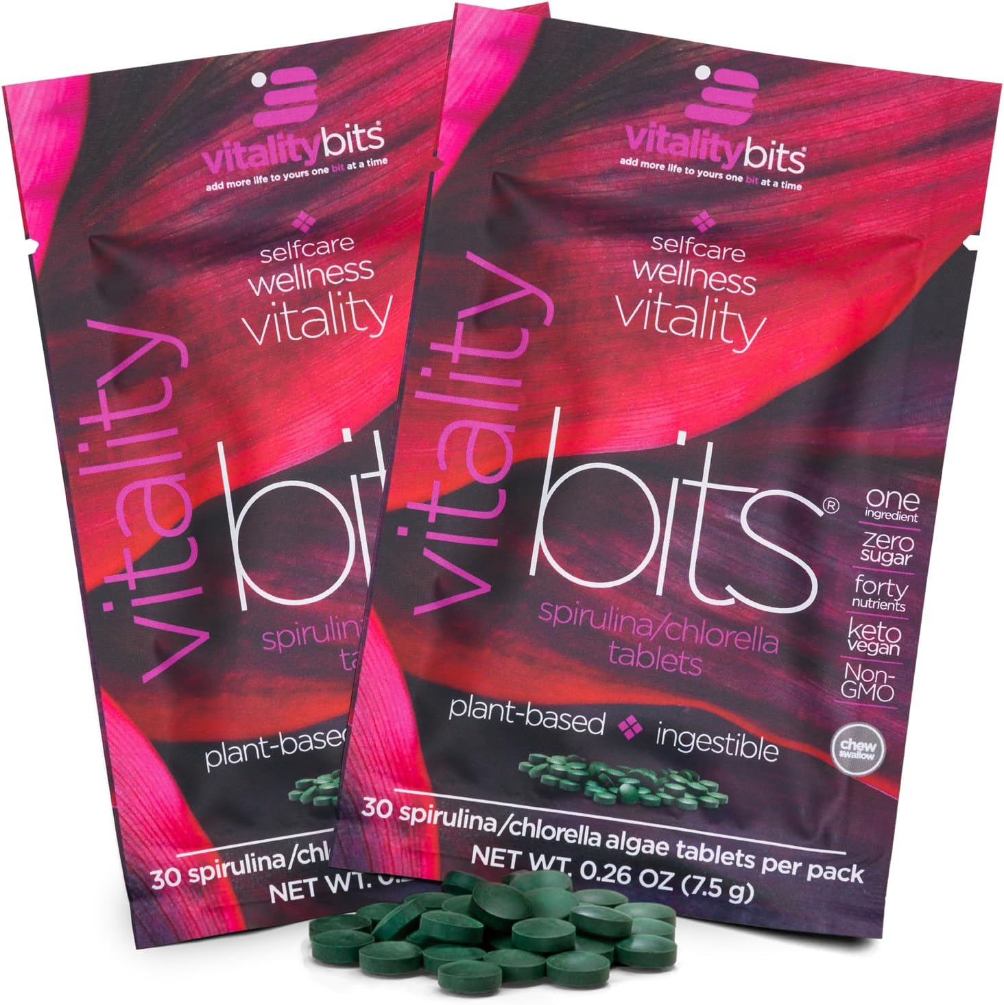 Organic Spirulina & Chlorella Tablets for Energy, Beauty & Self Care - Algae Superfood Supplement - Vegan, Keto, Gluten Free - 60 Tablets