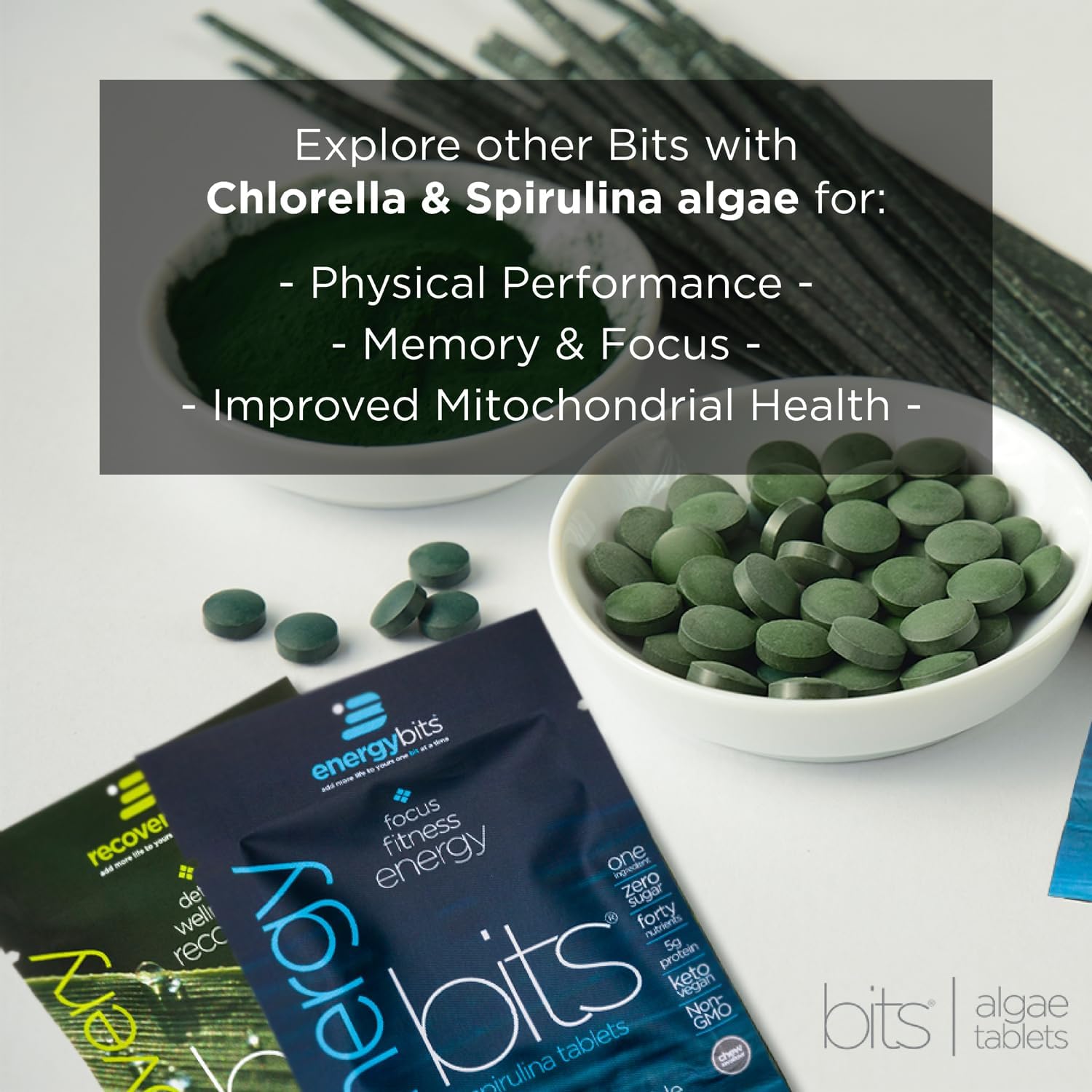 Organic Spirulina & Chlorella Tablets for Energy, Beauty & Self Care - Algae Superfood Supplement - Vegan, Keto, Gluten Free - 60 Tablets