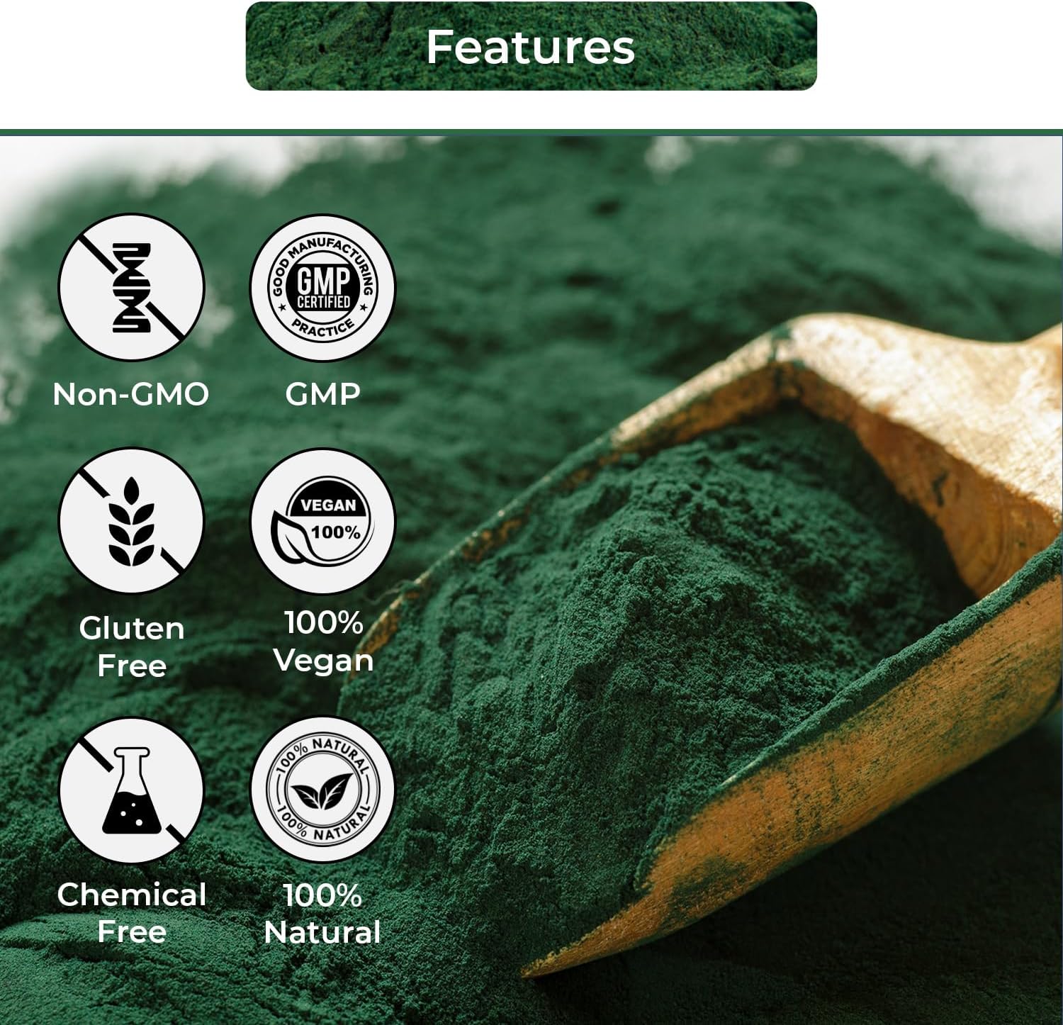 Organic Spirulina Powder 12oz - High Protein, Antioxidants, Vitamins & Minerals - Gluten Free Superfood for Juices & Smoothies