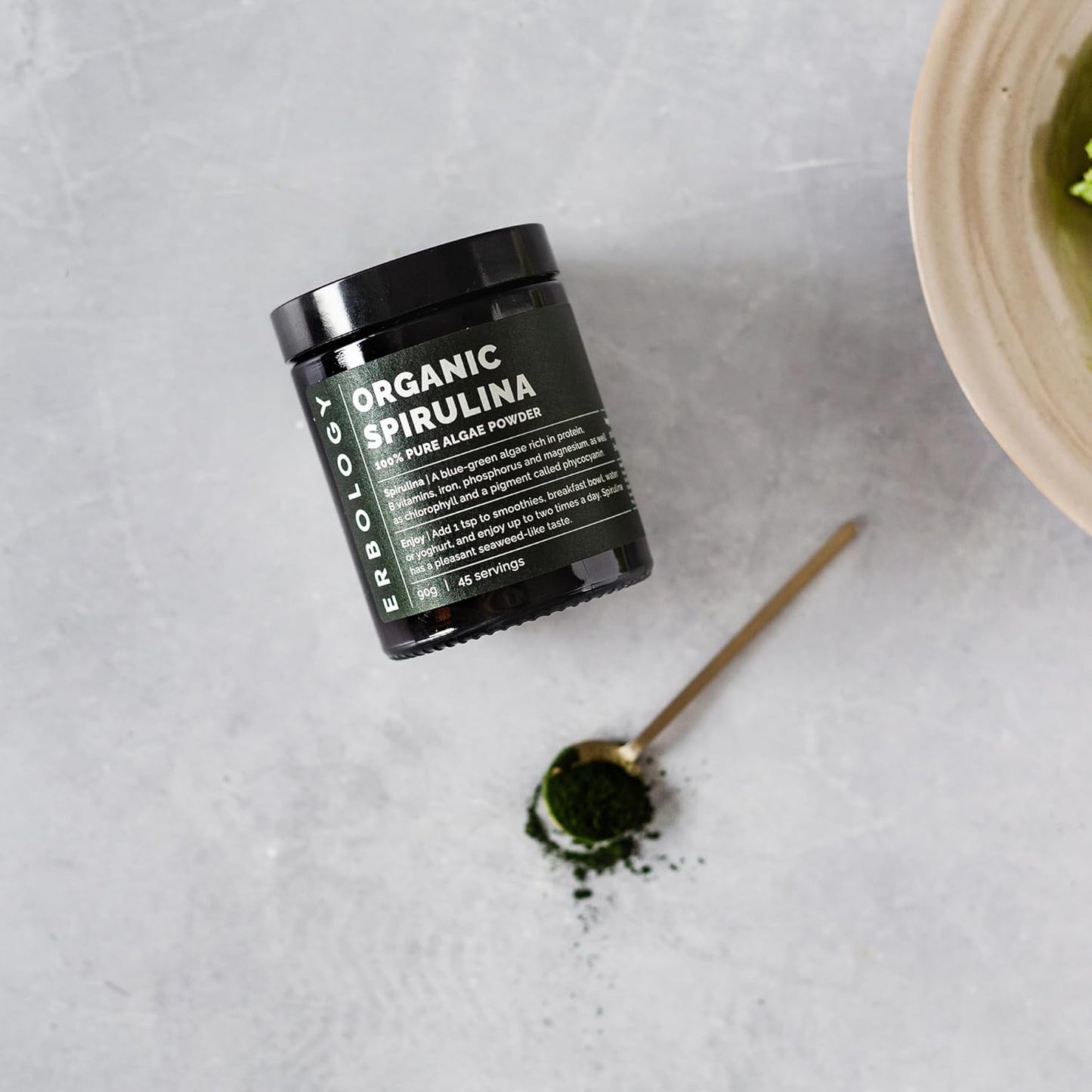 Organic Spirulina Powder from Portugal - 45 Servings - Energy & Immunity Support - Rich in Nutrients - Vegan & GMO-Free
