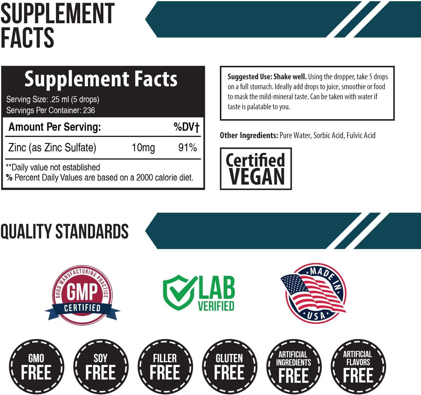 Organic Spirulina Powder with Liquid Ionic Zinc by Triquetra Health - Health Boosting Superfood Combo