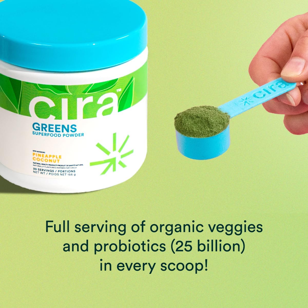 Organic Spirulina Superfood Powder - Pineapple Coconut Flavor, Antioxidant-Rich Blend for Energy, Digestion, & Debloating - 30 Servings