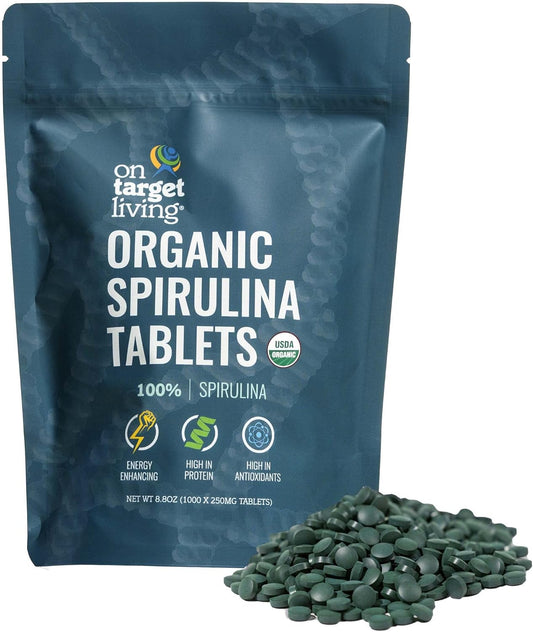 Organic Spirulina Tablets - 1000 Count | USDA Certified | Energy Boosting | Anti-Inflammatory | High Quality Protein | Vegan | Enhances Athletic Performance