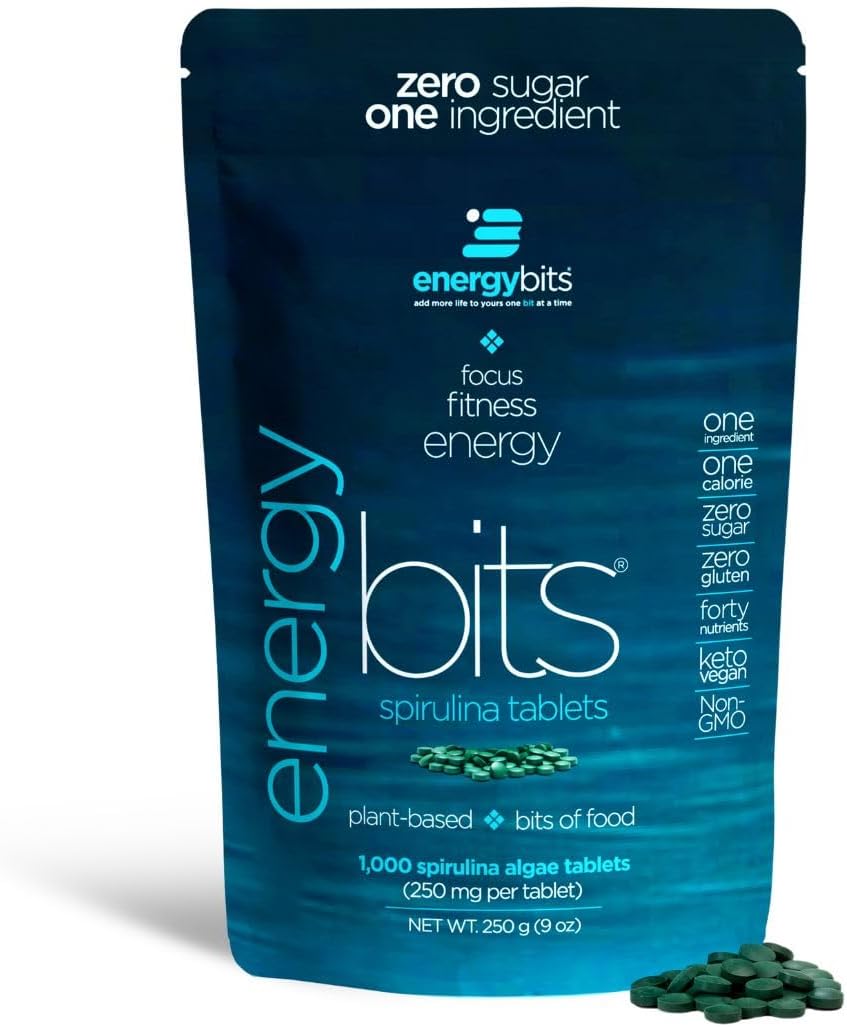 Organic Spirulina Tablets - Plant-Based Algae Superfood for Focus, Fitness, Energy - Plant Protein, Vitamin B12, Omega 3 - Keto & Vegan - 1000 Tablets - BoostGo Australia