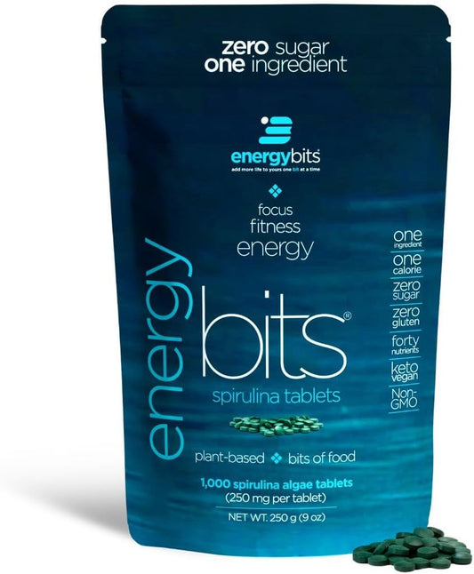 Organic Spirulina Tablets - Plant-Based Algae Superfood for Focus, Fitness, Energy - Plant Protein, Vitamin B12, Omega 3 - Keto & Vegan - 1000 Tablets - BoostGo Australia