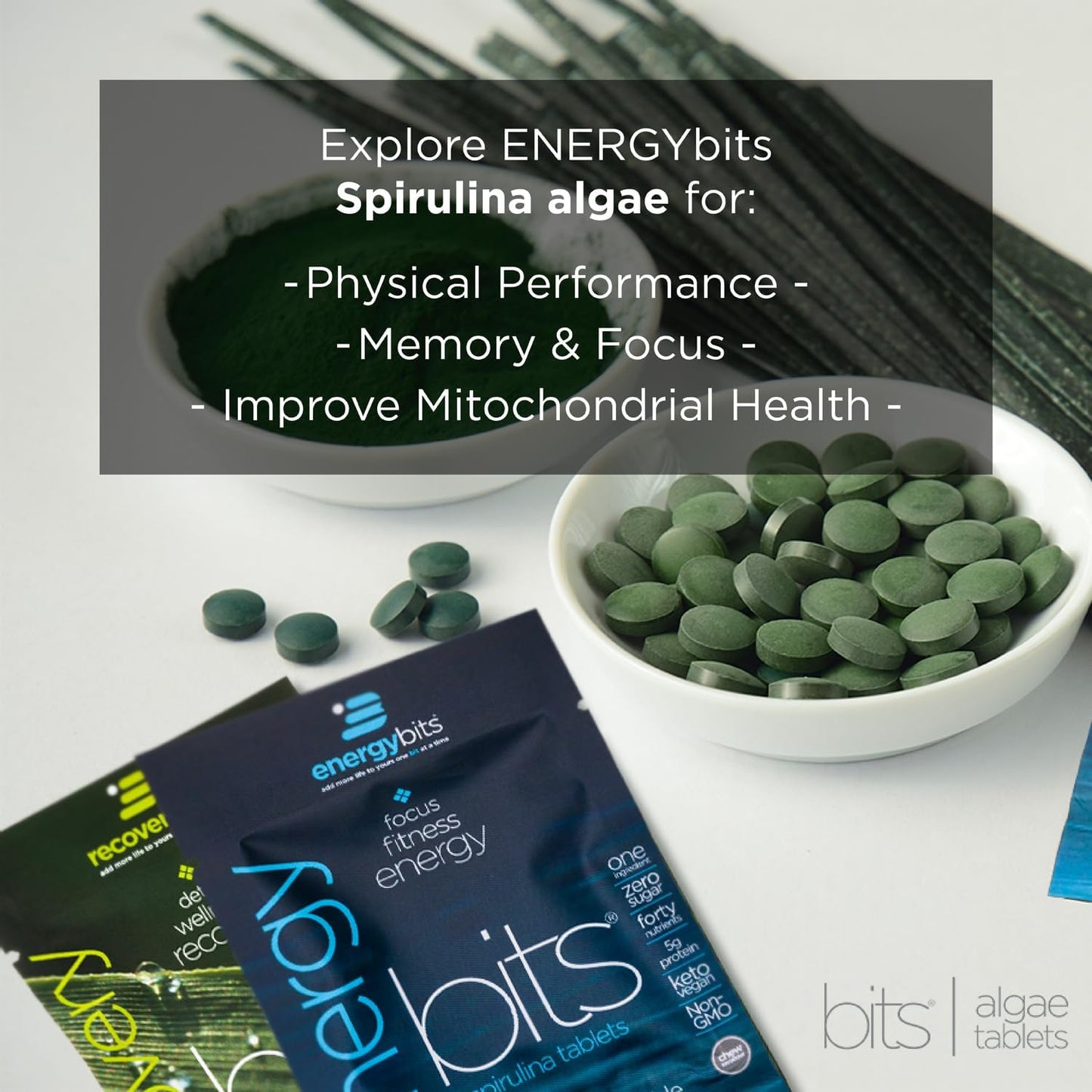 Organic Spirulina Tablets for Focus, Fitness, and Energy - Plant-Based Algae Superfood with Plant Protein, Vitamin B12, and Omega 3 - Gluten-Free Keto & Vegan Supplement - 60 Tablets - BoostGo Australia