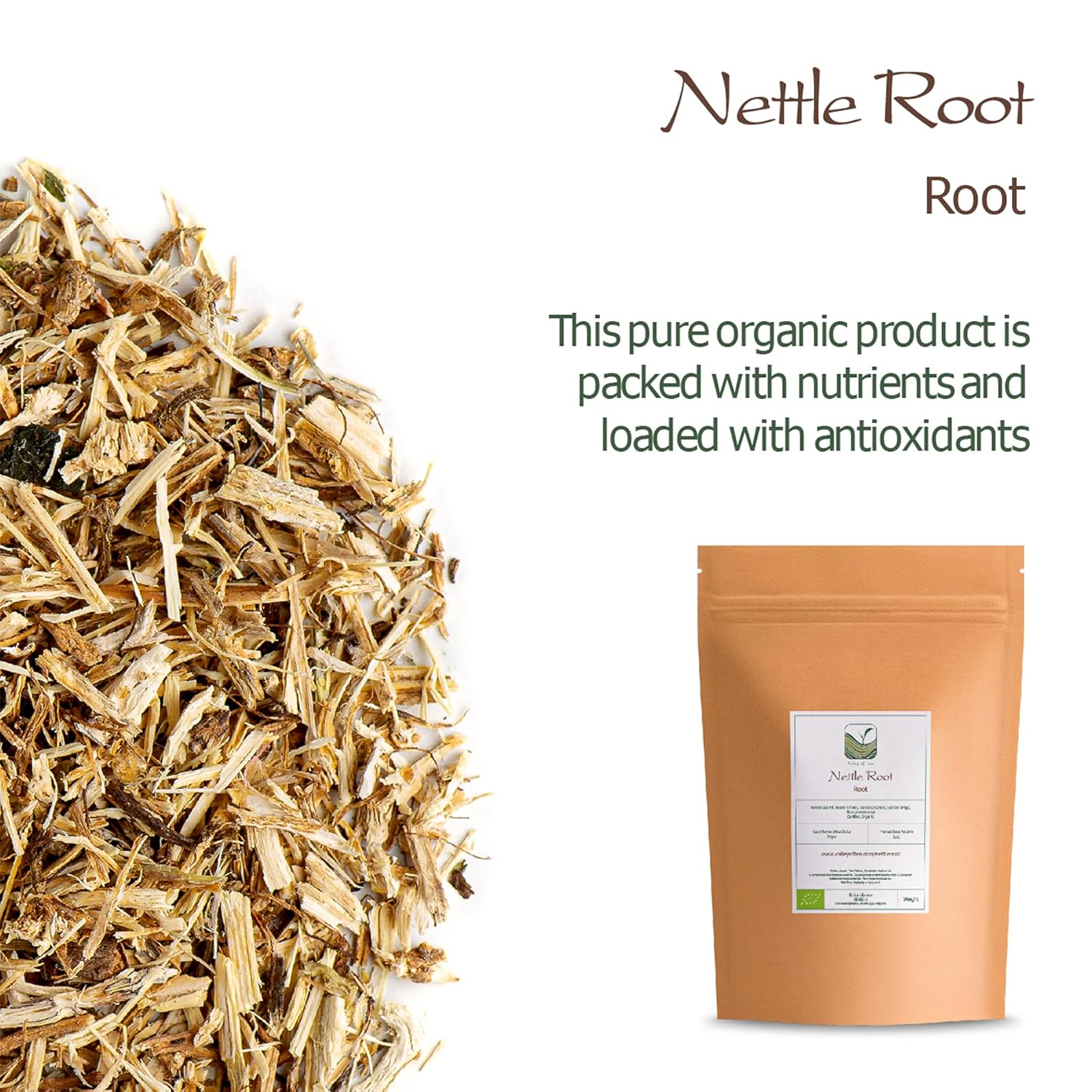 Organic Stinging Nettle Root Tea from the Valley of Tea - Urtica Dioica Herbal Infusion