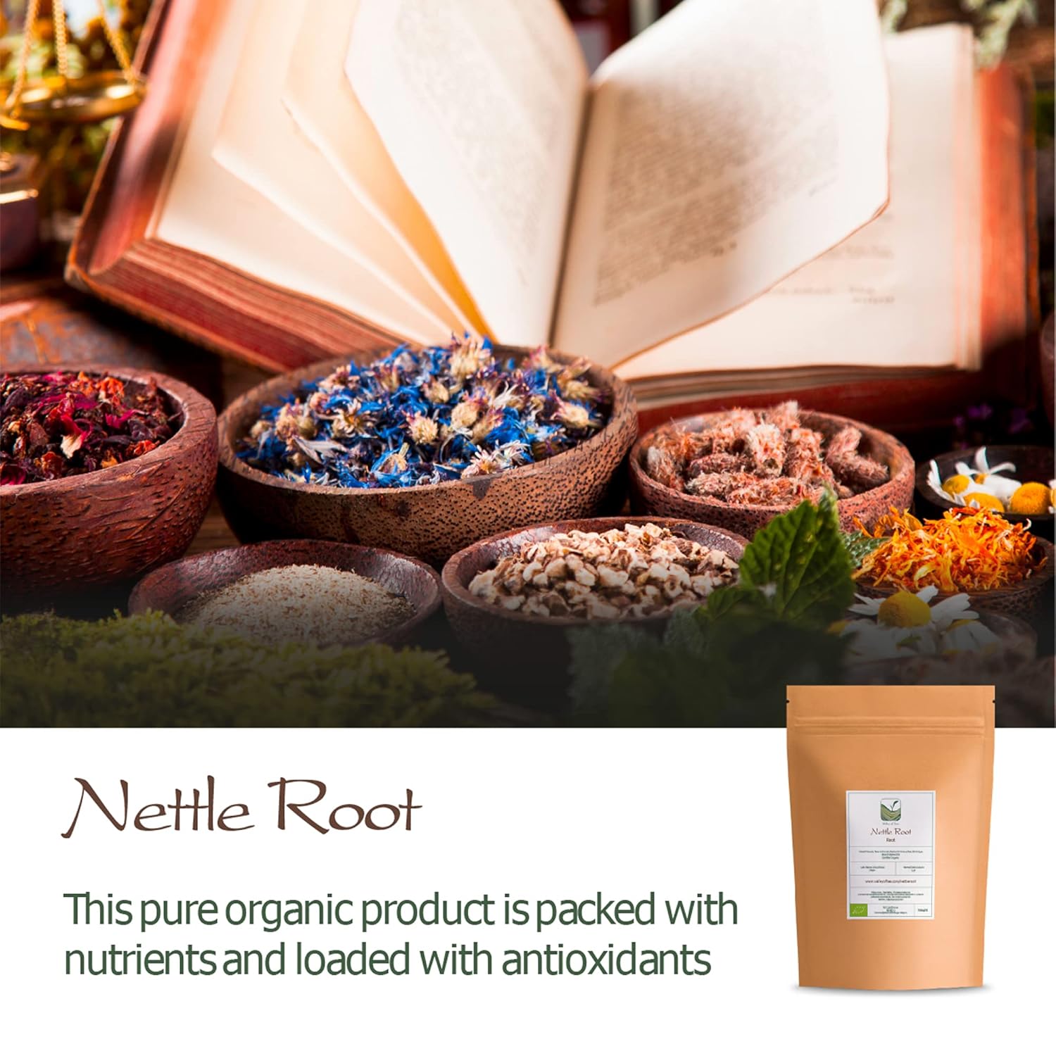 Organic Stinging Nettle Root Tea from the Valley of Tea - Urtica Dioica Herbal Infusion