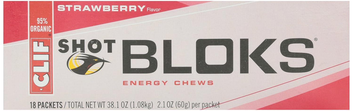 Organic Strawberry Clif Shot Blok Energy Chews - 2.1oz Pack