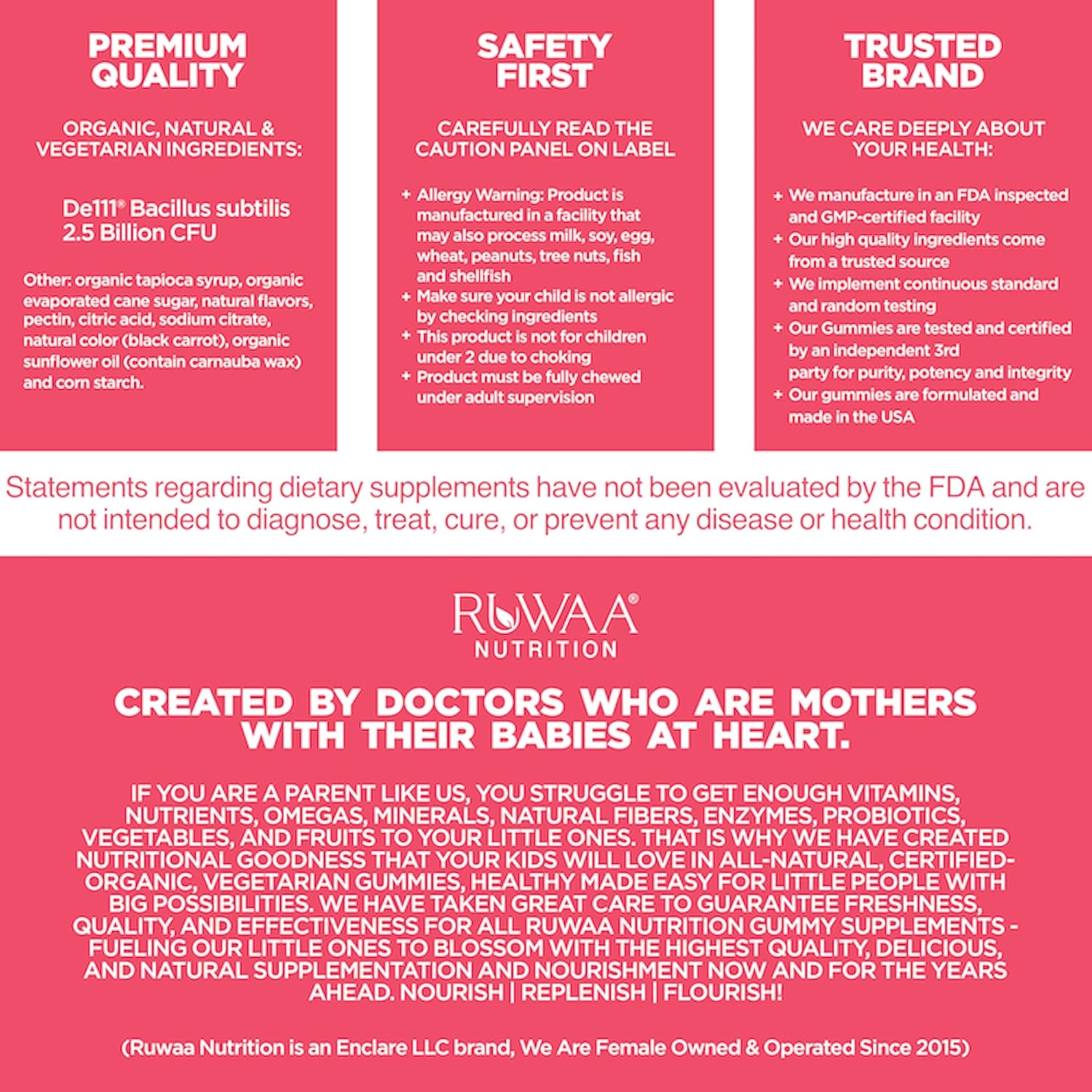 Organic Strawberry Flavored Kid's Probiotic Gummies for Digestive Health - 90ct (3 Pack)