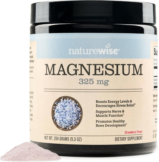 Organic Strawberry Lemonade Magnesium Citrate Powder for Sleep, Calm, Muscle & Bone Health - Non-GMO, Gluten-Free - 60 Servings