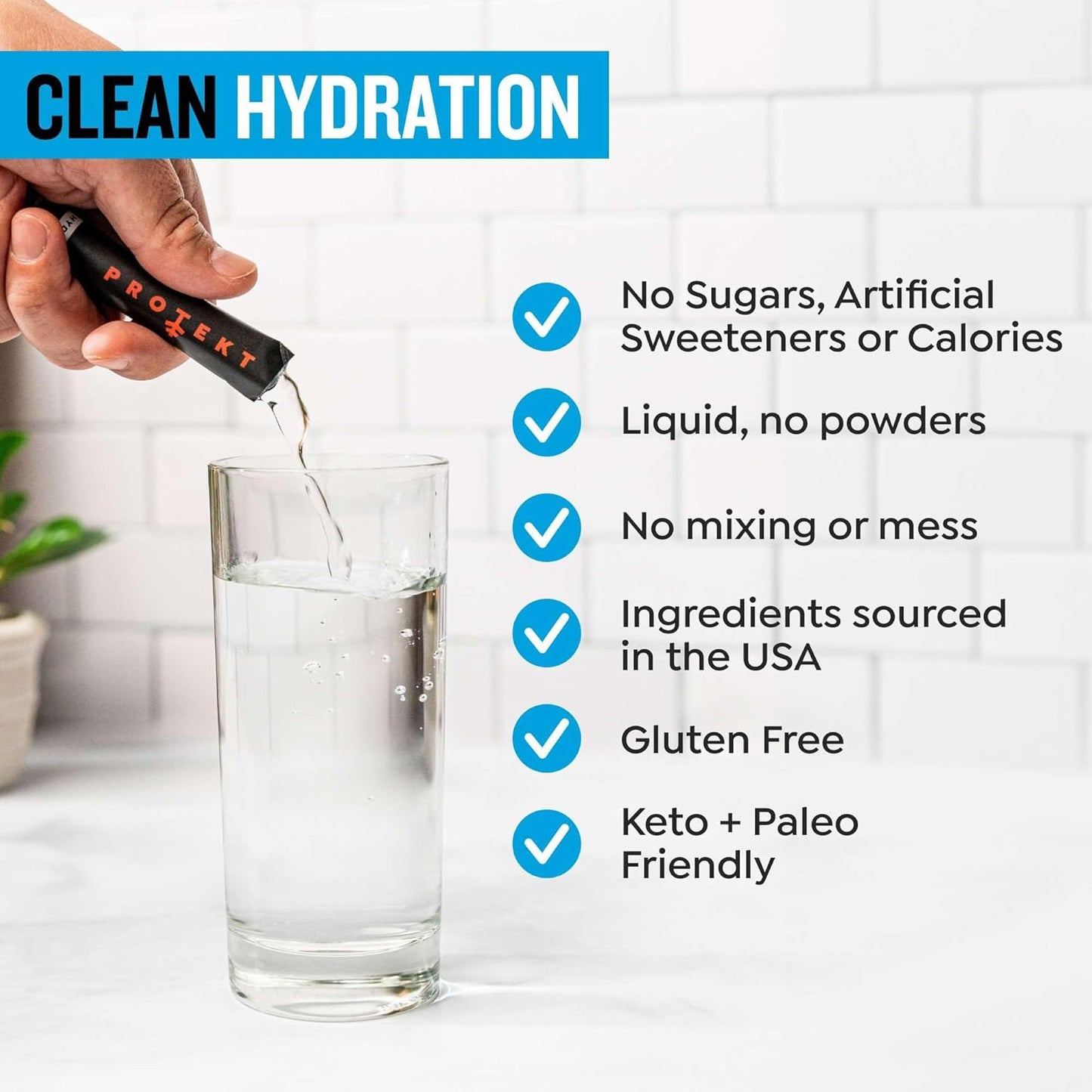 Organic Sugar-Free Electrolyte Drink Packets for Fast Hydration | Watermelon Flavor | Convenient On-the-Go Liquid Hydration | 30 Pack
