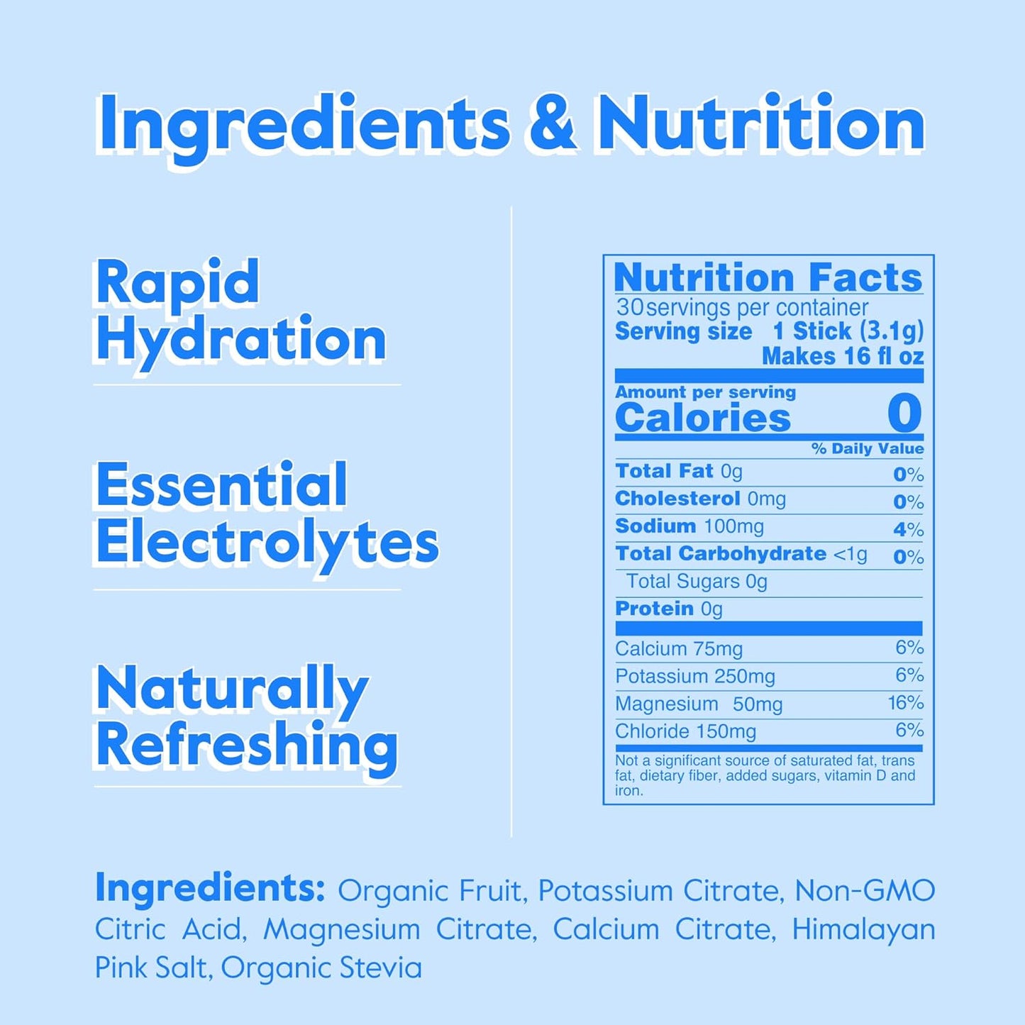 Organic Sugar-Free Electrolyte Powder for Rapid Rehydration - Hydration Solution with Zero Calories - Keto and Paleo Friendly (Orange, 40 Servings)
