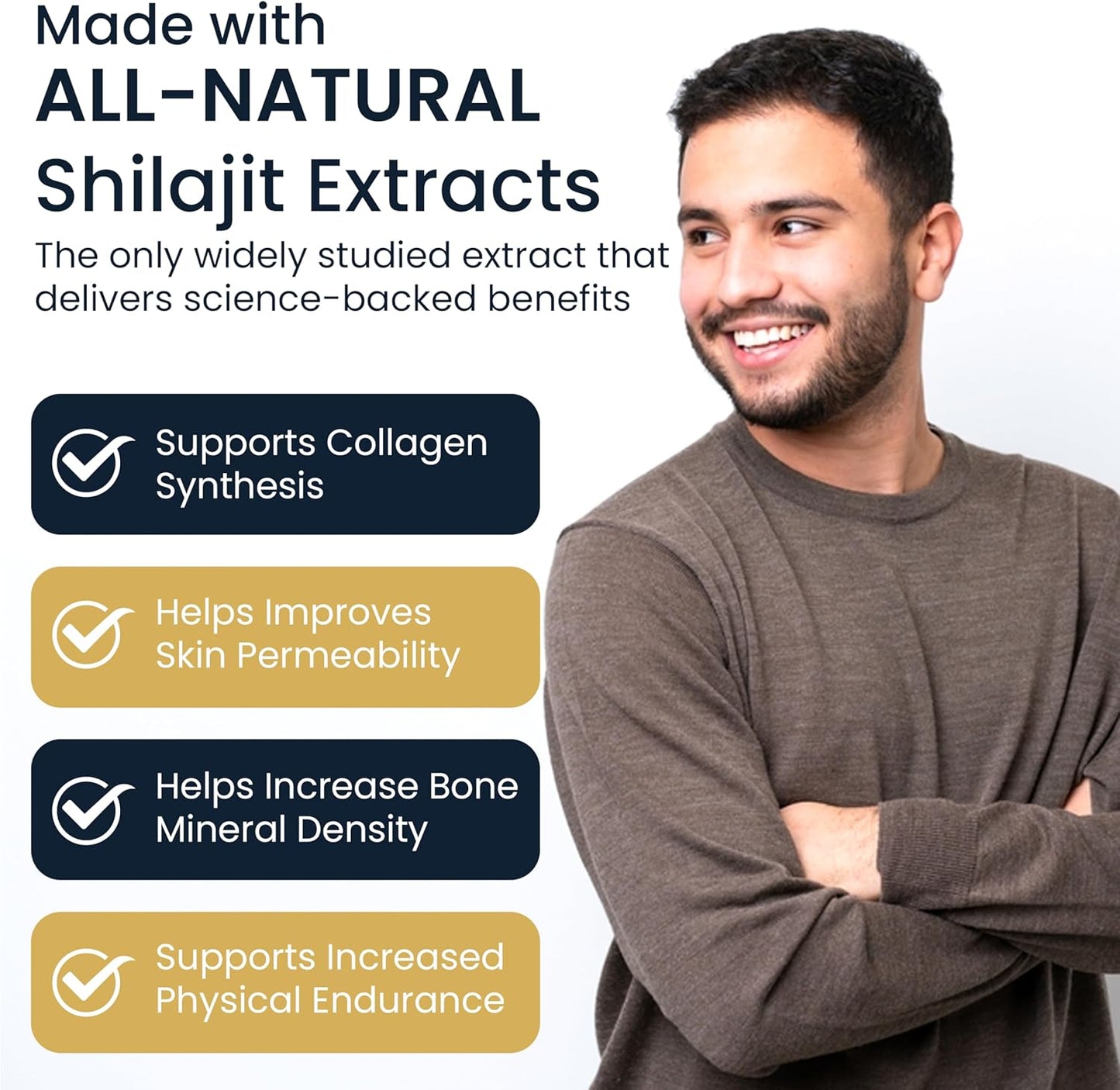 Organic Sugar-Free Shilajit Gold Gummies with Gokshura & Ashwagandha - 85+ Trace Minerals, Fulvic Acid - Non-GMO Supplement for Men & Women - 60 Gummies