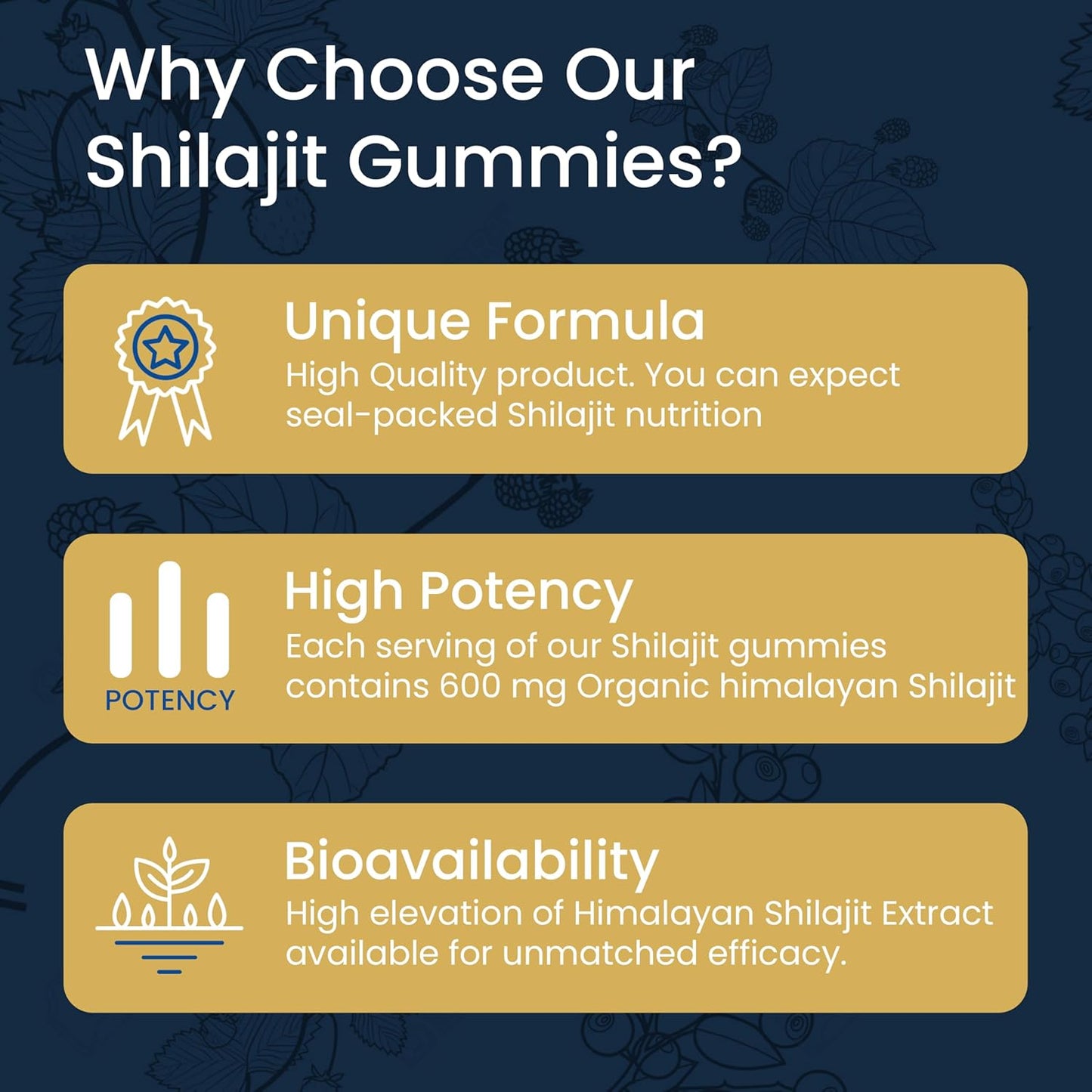 Organic Sugar-Free Shilajit Gold Gummies with Gokshura & Ashwagandha - 85+ Trace Minerals, Fulvic Acid - Non-GMO Supplement for Men & Women - 60 Gummies